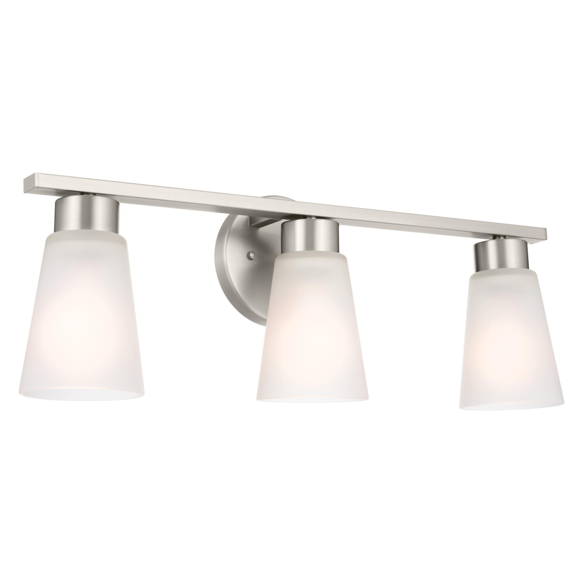 Shown in Brushed Nickel finish and Clear glass