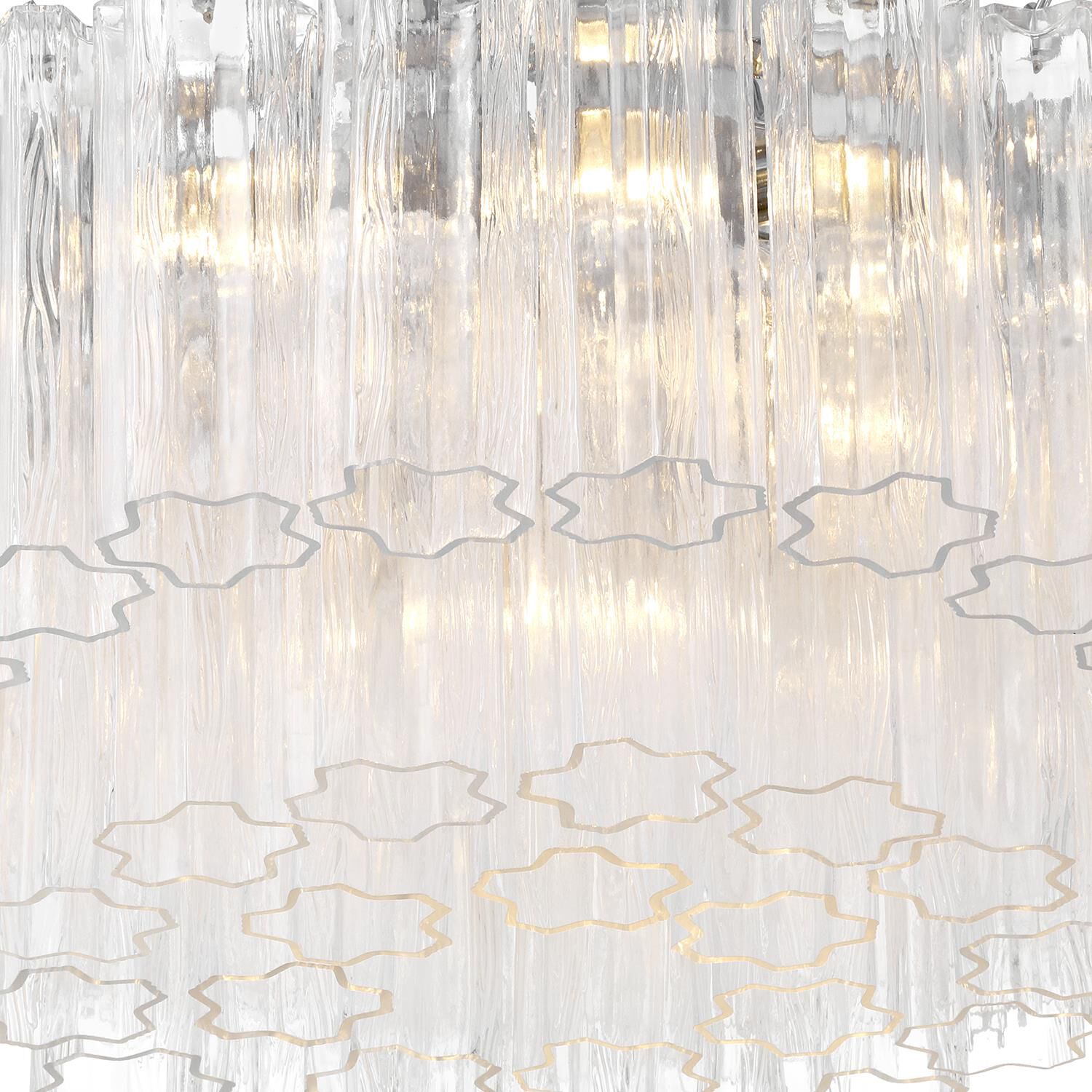 Shown in Polished Chrome finish and Tronchi Clear glass