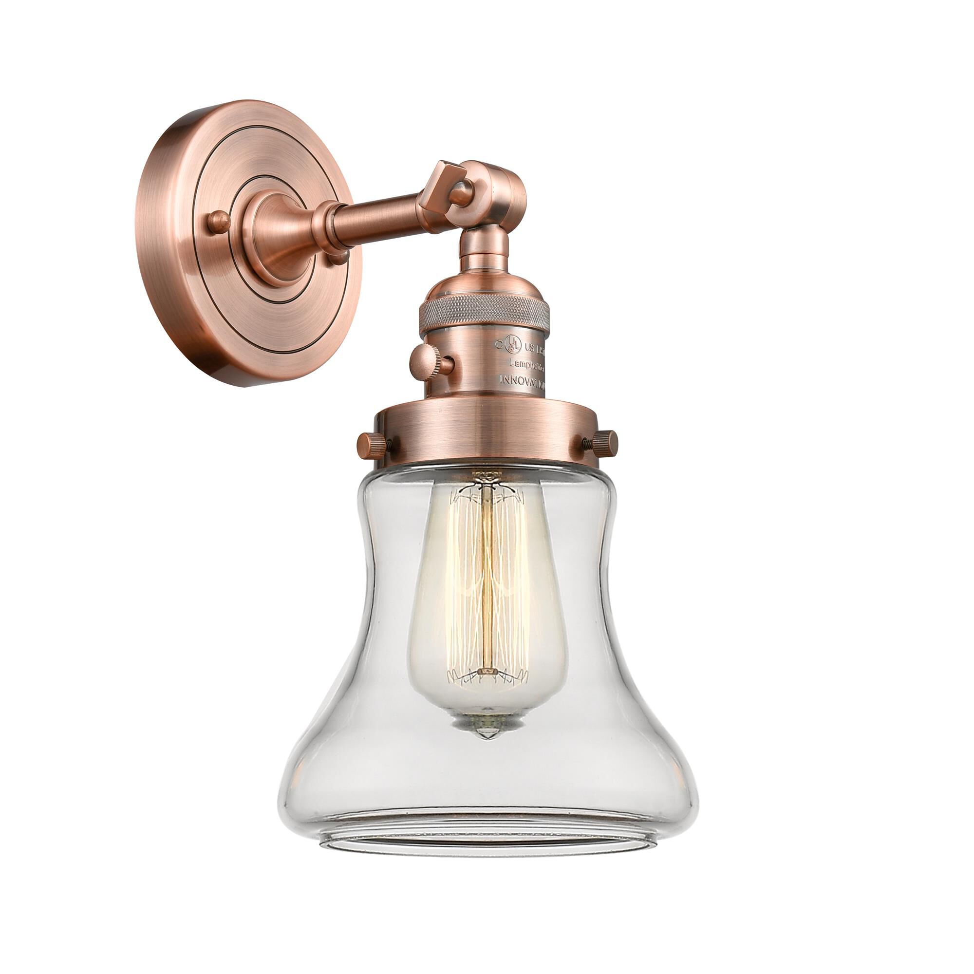 Shown in Antique Copper finish and Clear glass