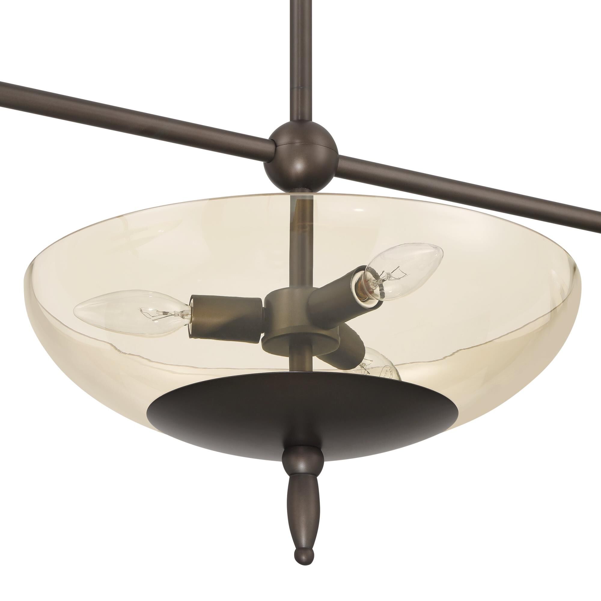 Shown in Forged Bronze finish and Smoked Amber glass