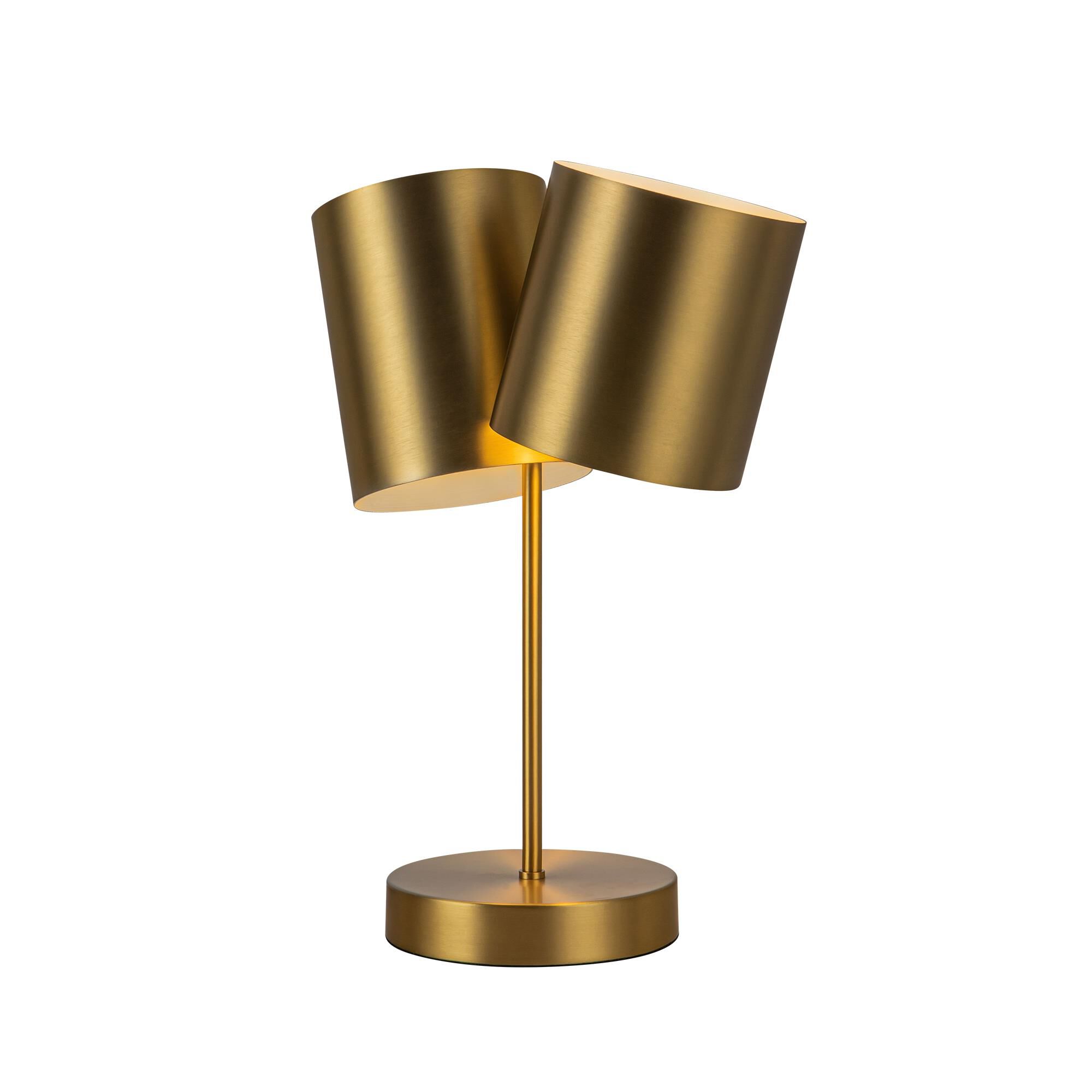Shown in Brushed Gold finish and Steel shade