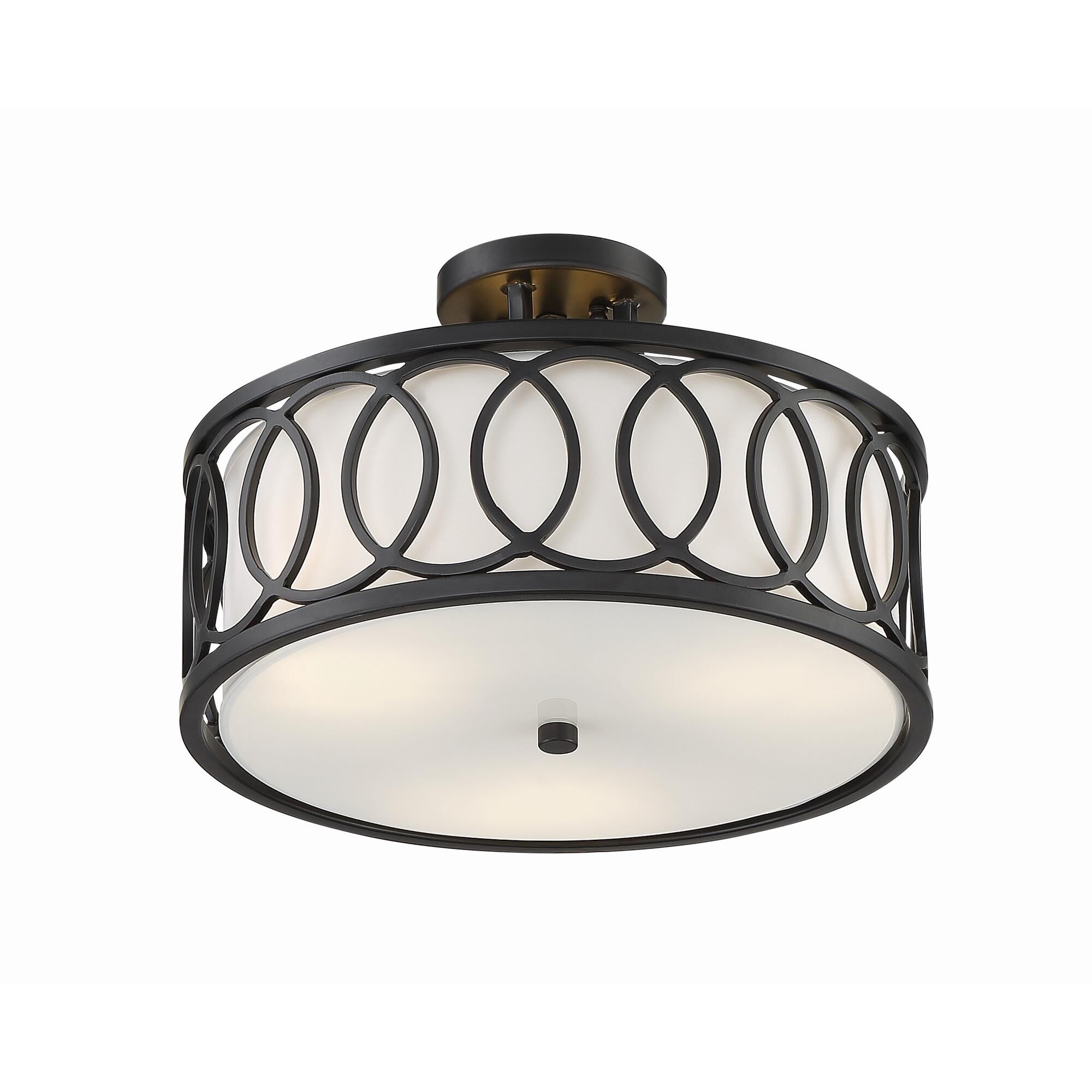 Shown in Matte Black finish and Silk glass and White shade