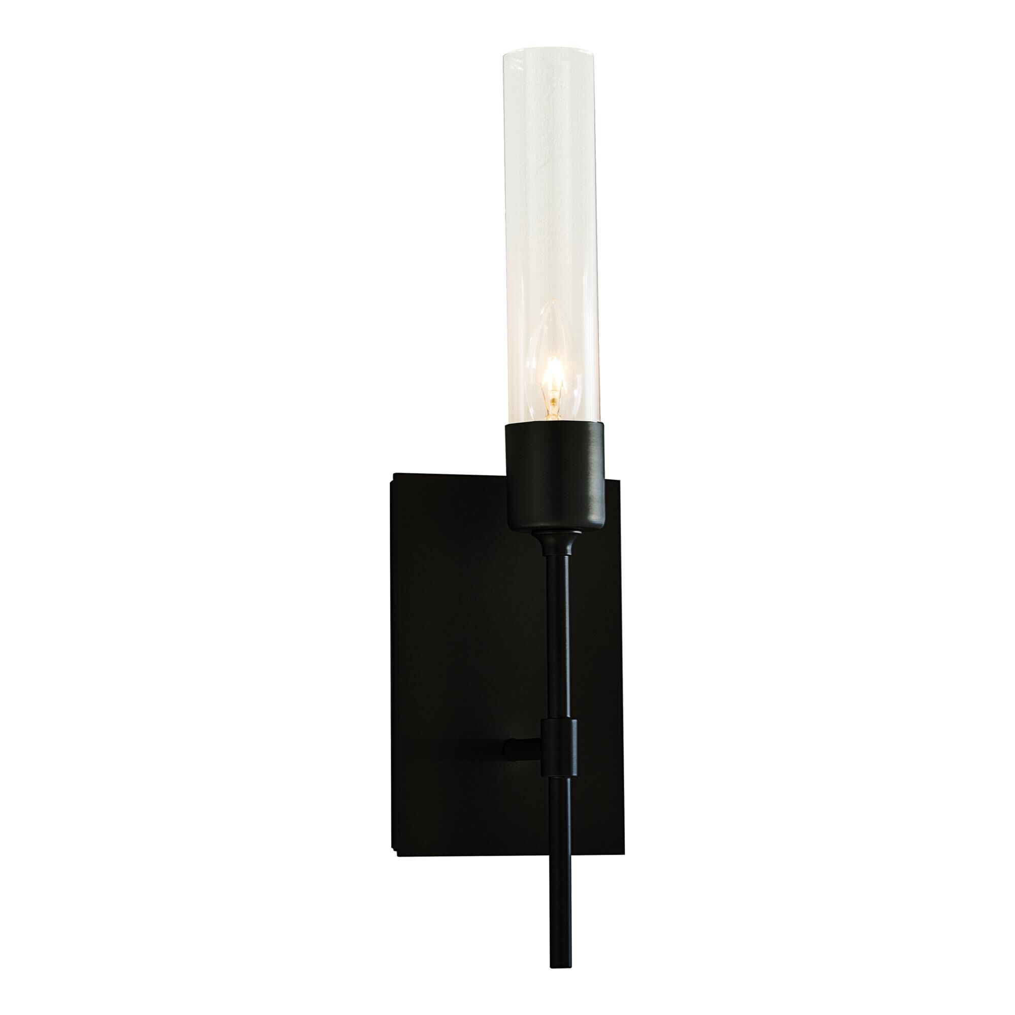 Shown in Black finish and Clear glass