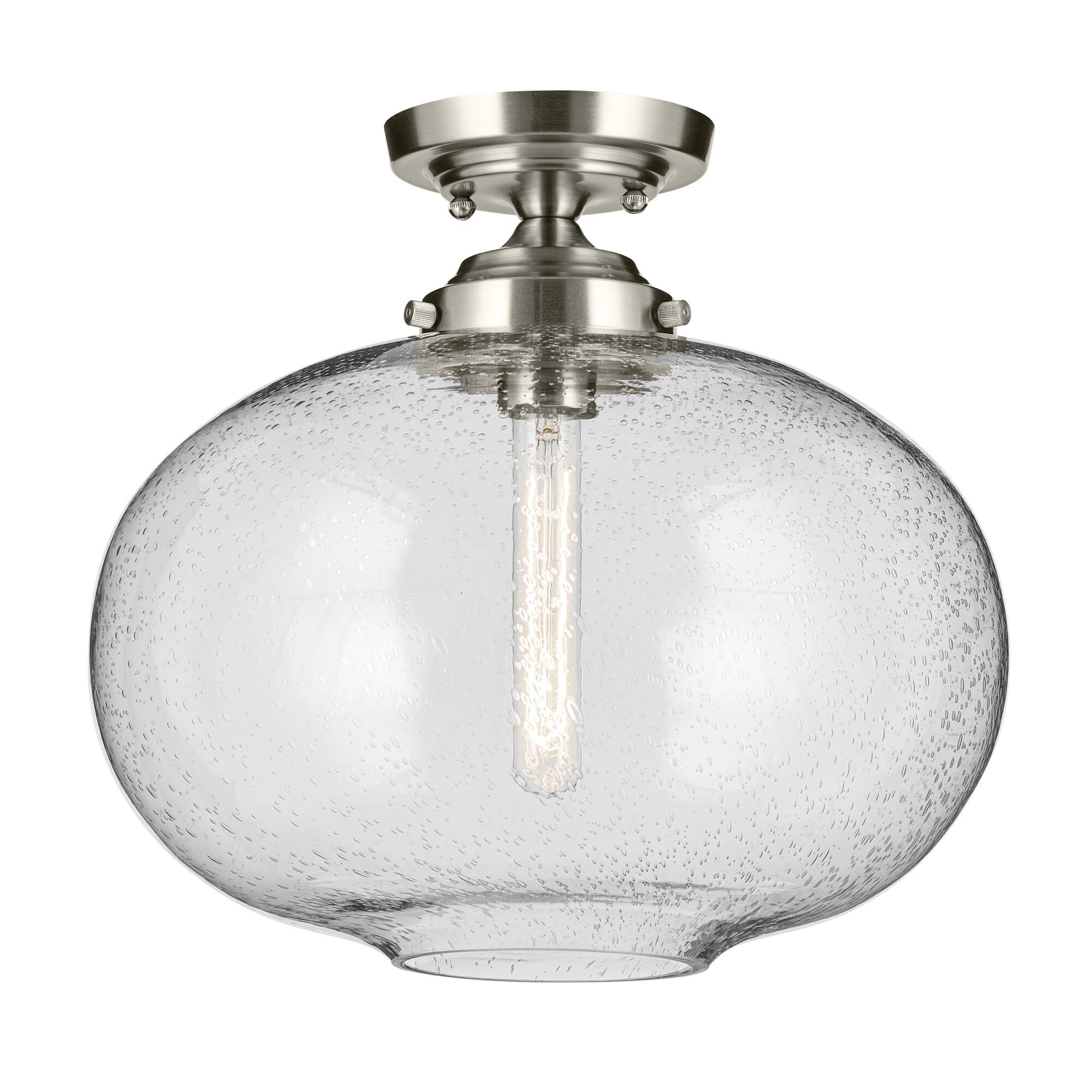 Shown in Brushed Nickel finish and Clear glass