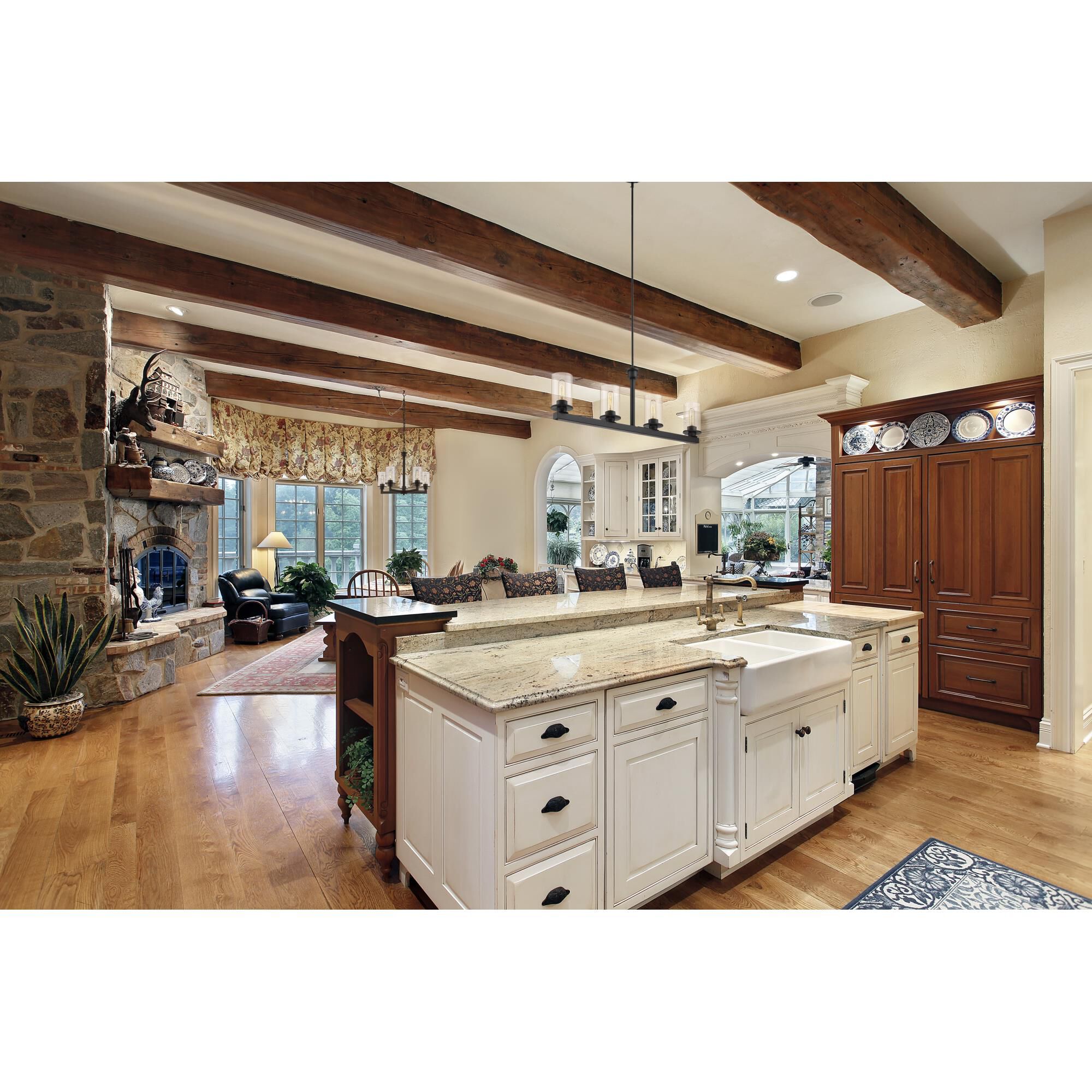 Shown in Bronze finish and Glass shade