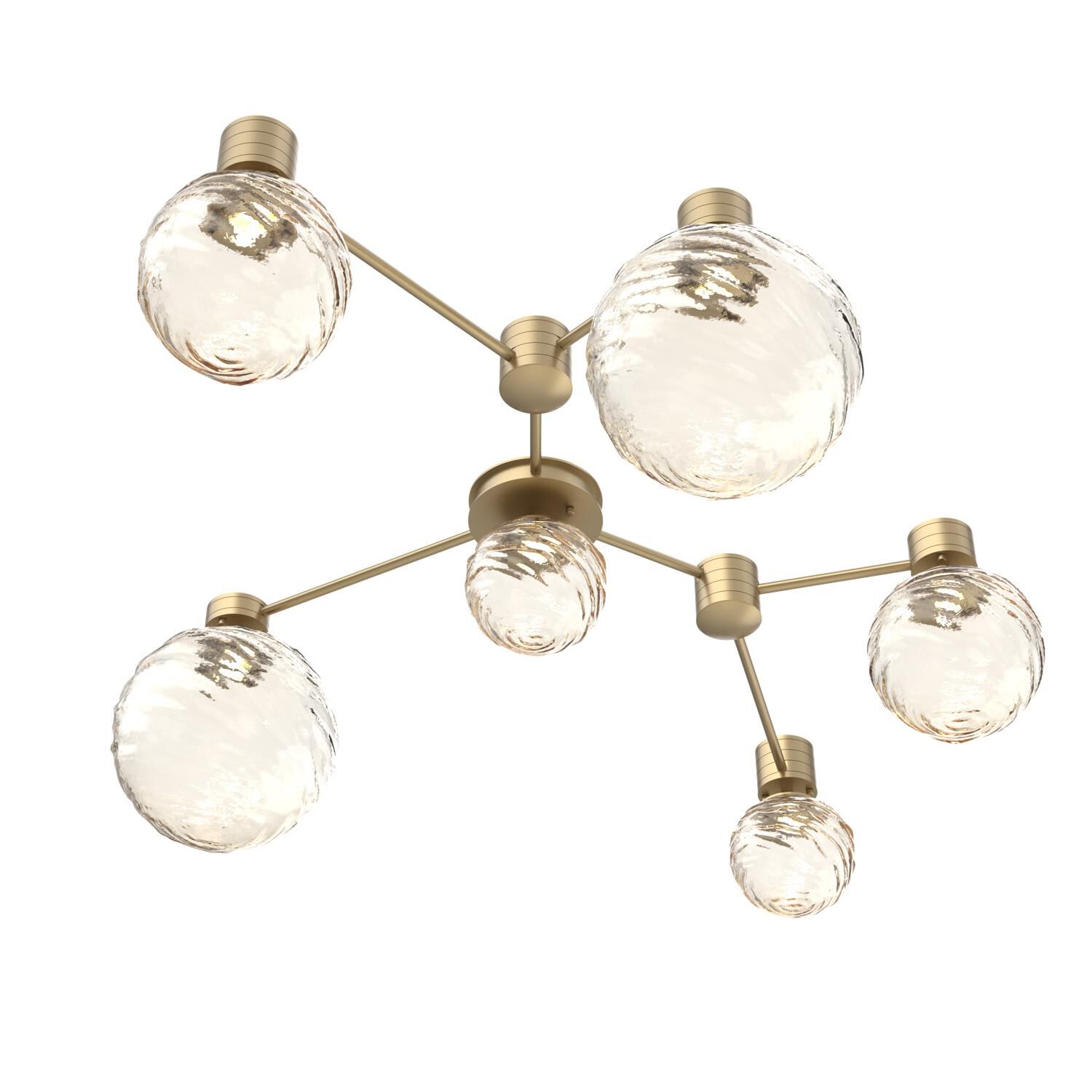 Shown in Gilded Brass finish and Amber glass