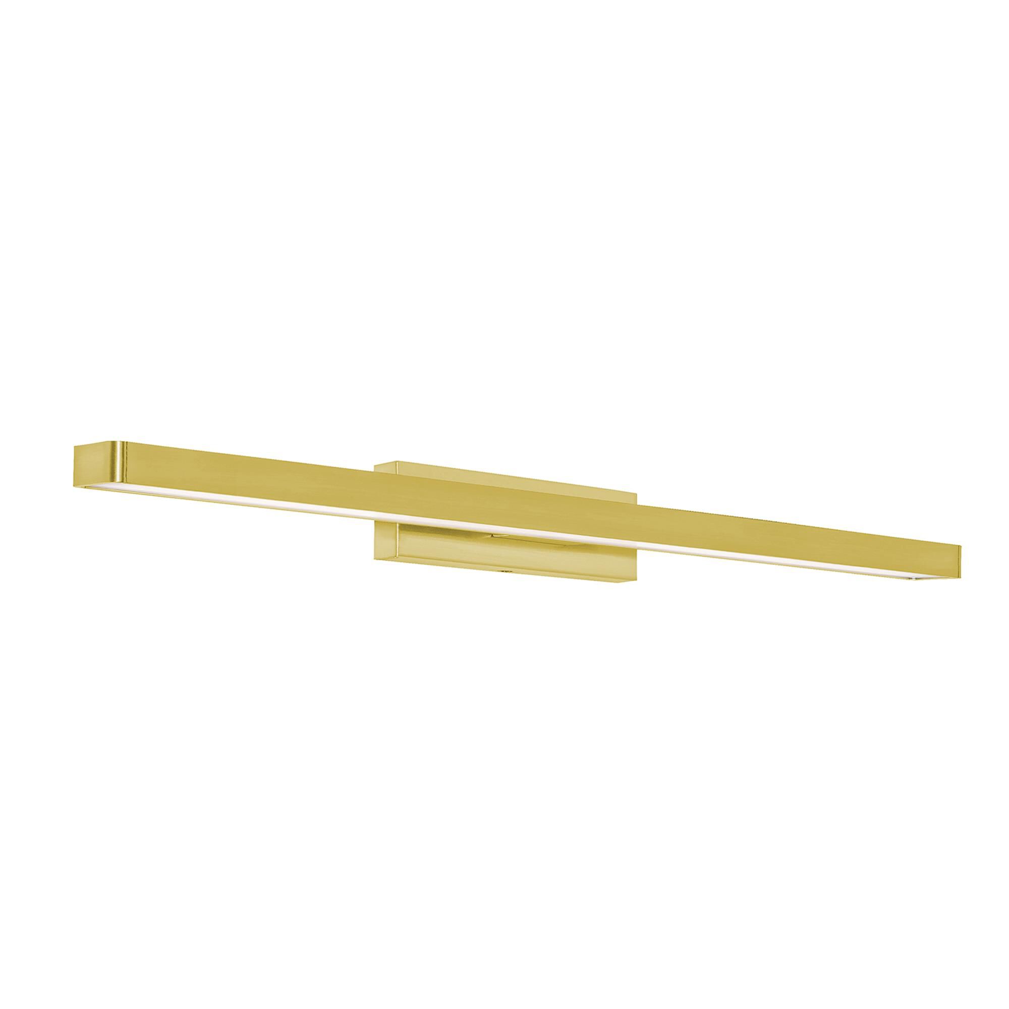 Shown in Satin Brass finish and White Acrylic shade