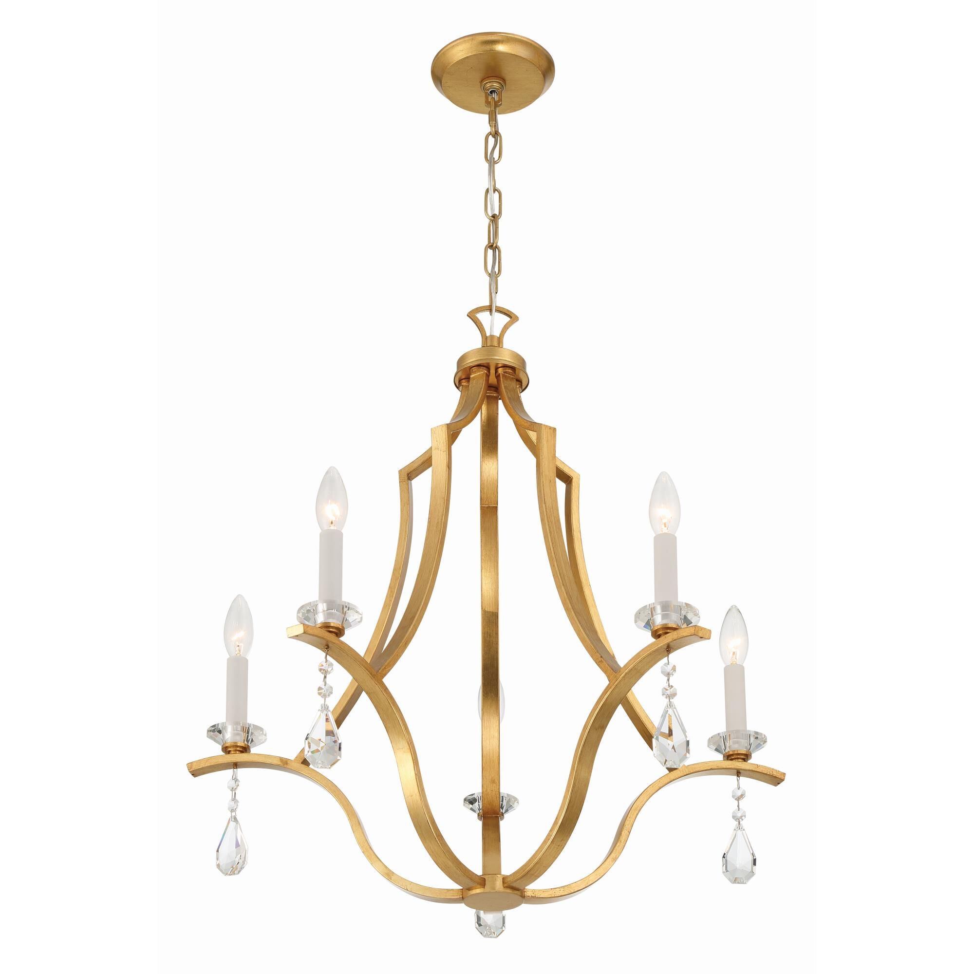 Perry 25 Inch 5 Light Chandelier by Crystorama