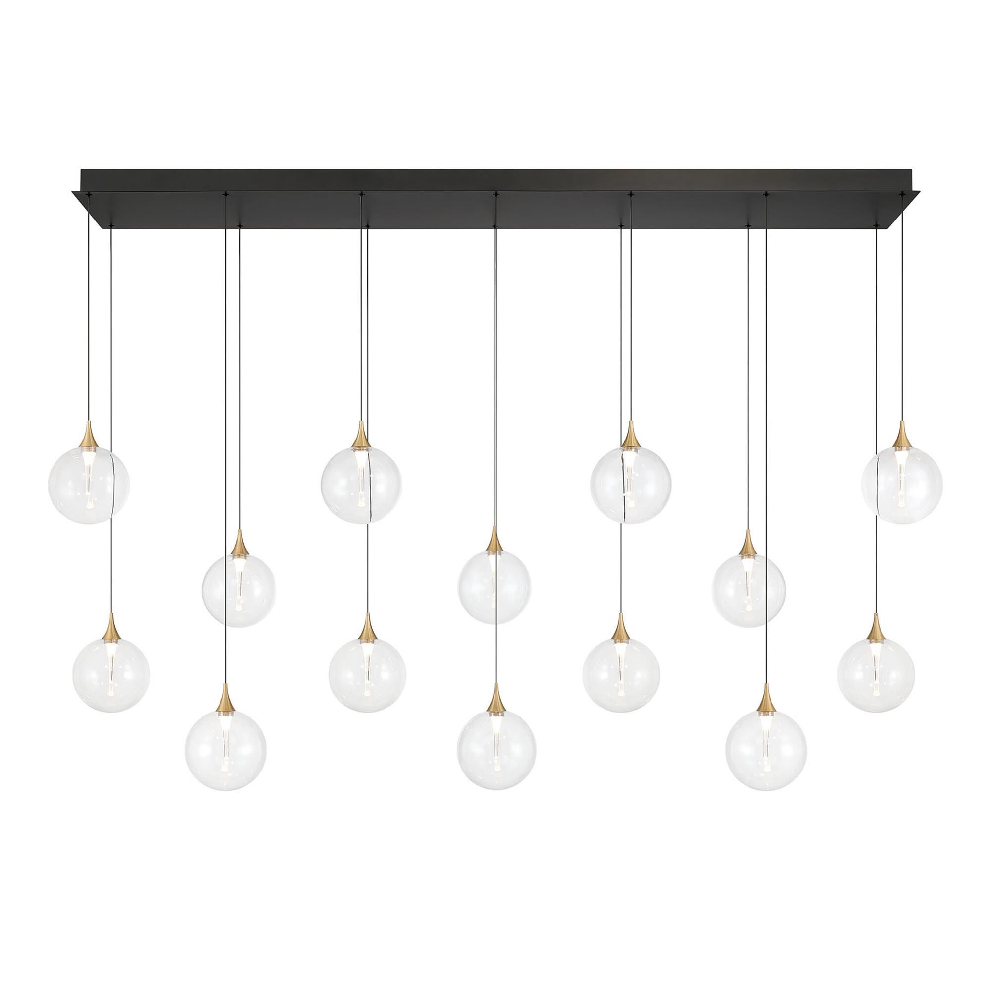 Shown in Gold finish and Clear glass