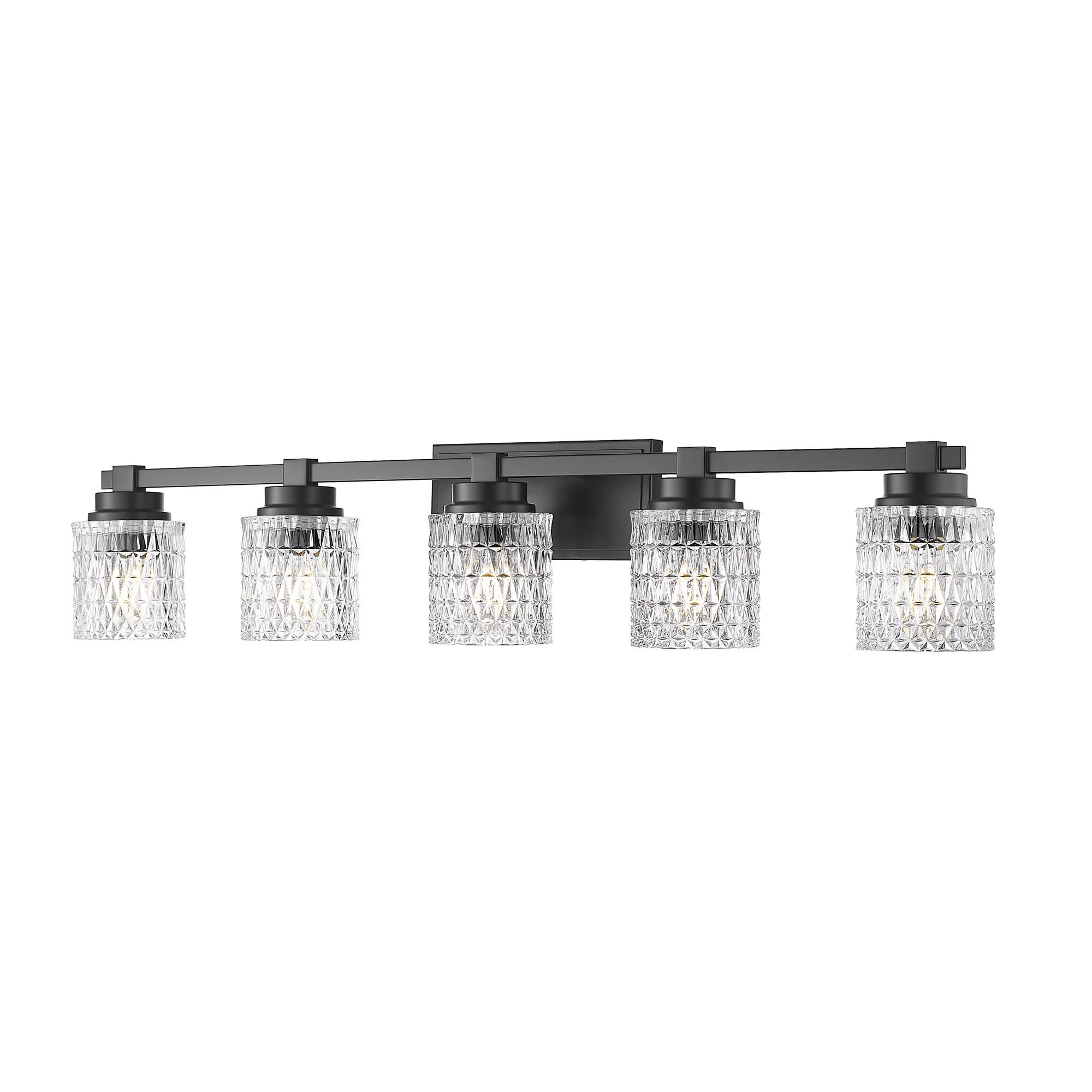 Shown in Matte Black finish and Clear Diamond glass