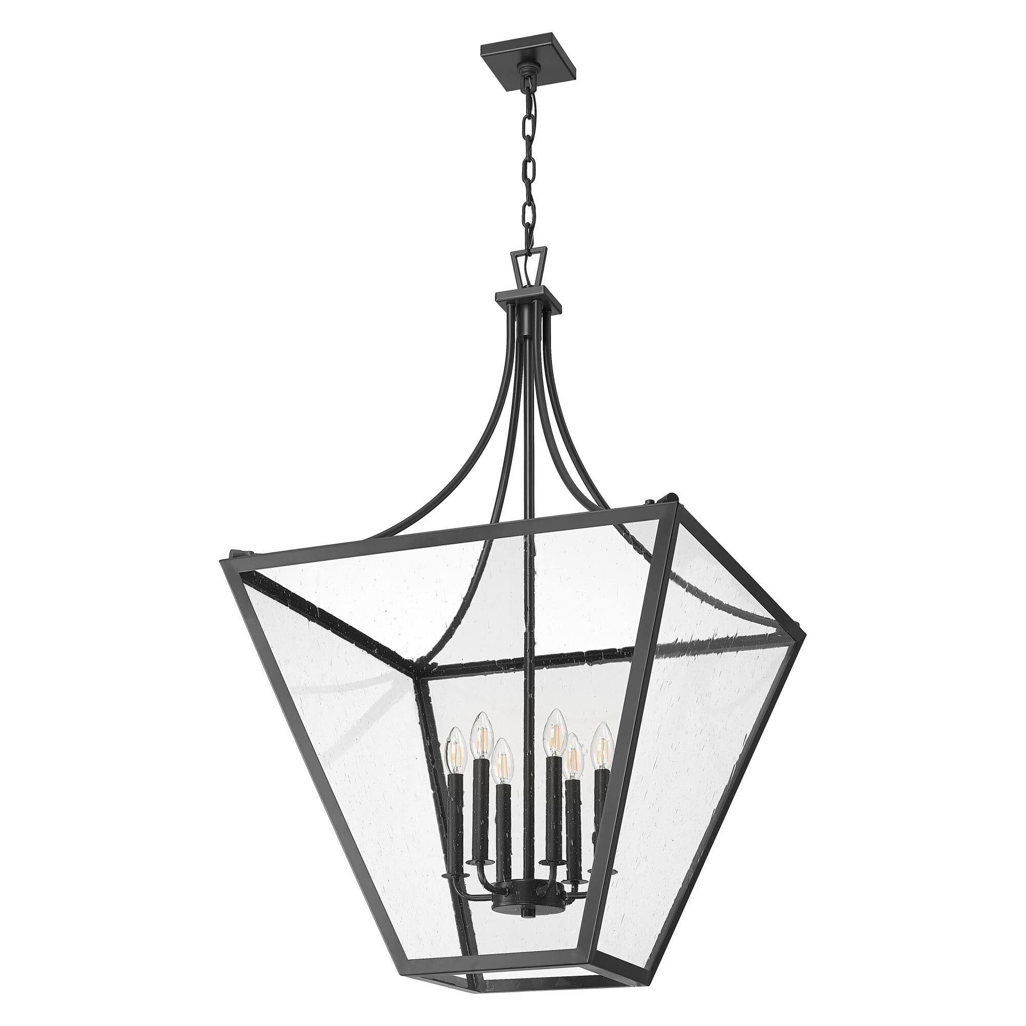 Shown in Iron Ore finish and Clear Seedy glass