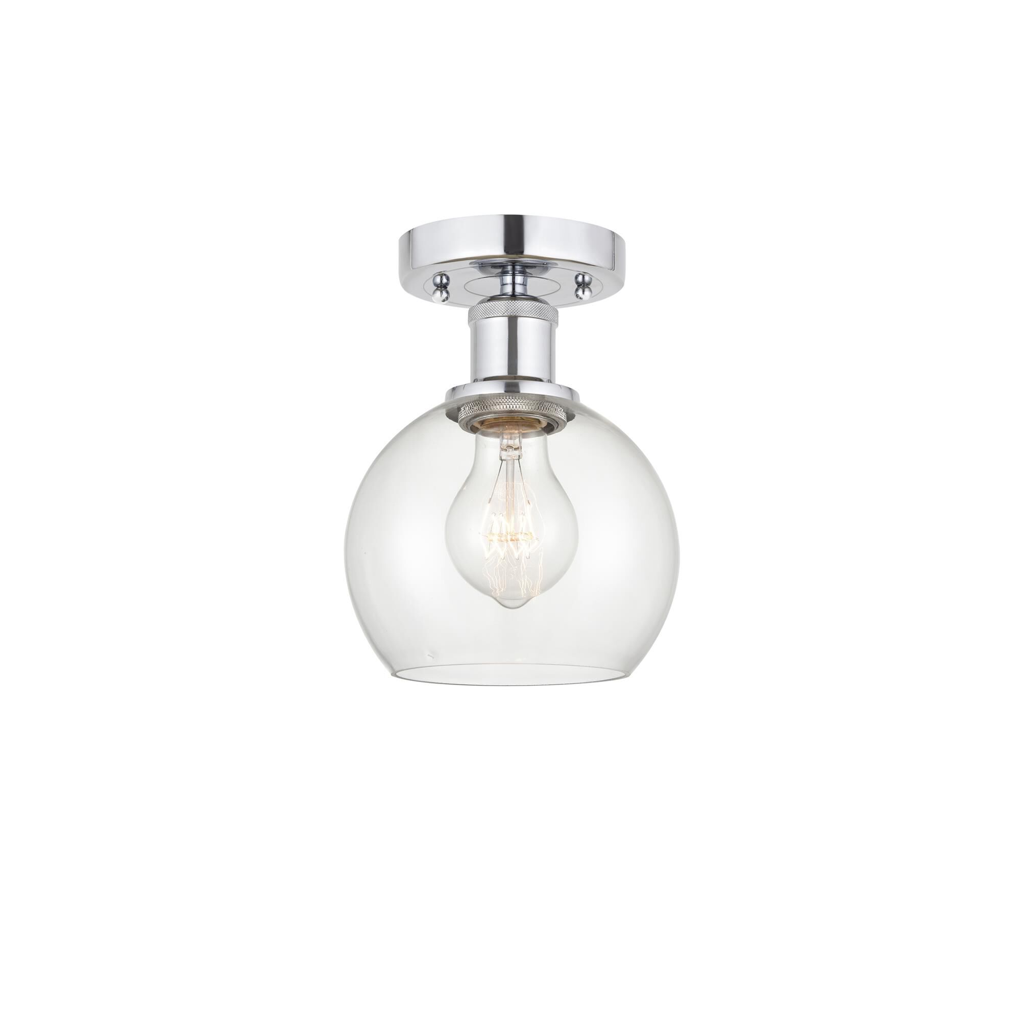 Shown in Polished Chrome finish and Clear glass