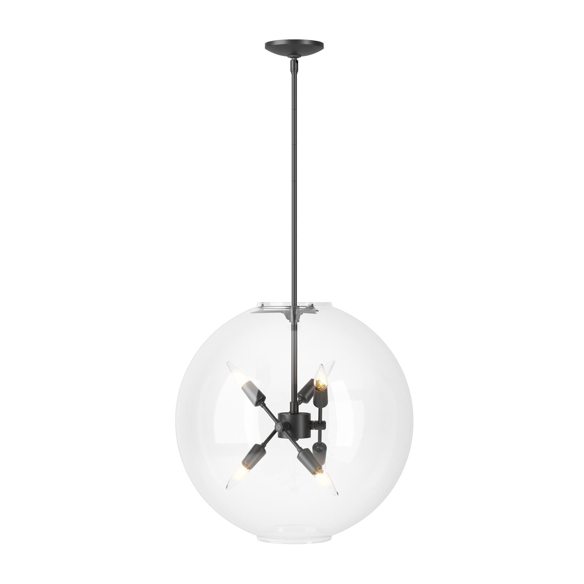 Shown in Black finish and Clear glass