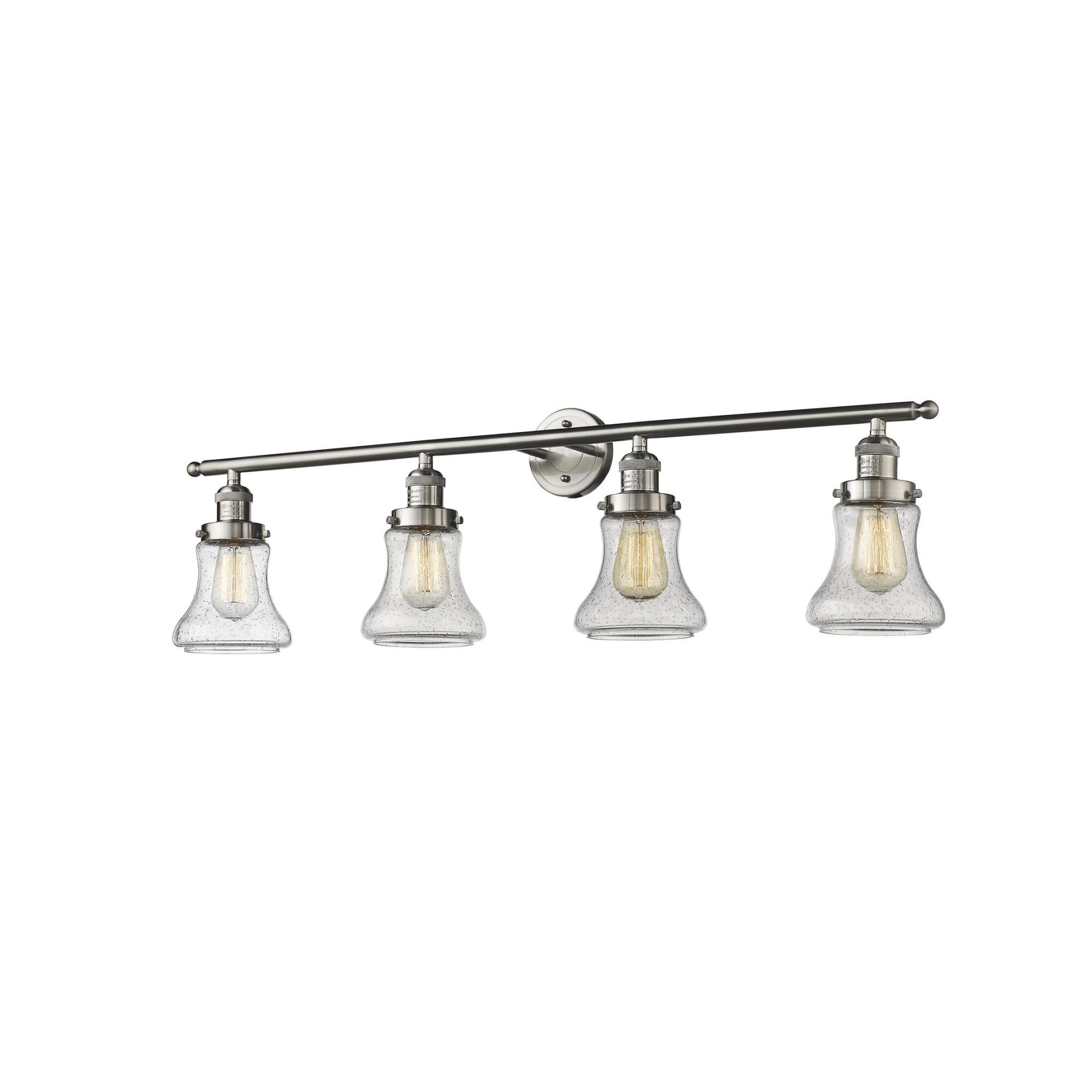 Shown in Brushed Satin Nickel finish and Seedy glass