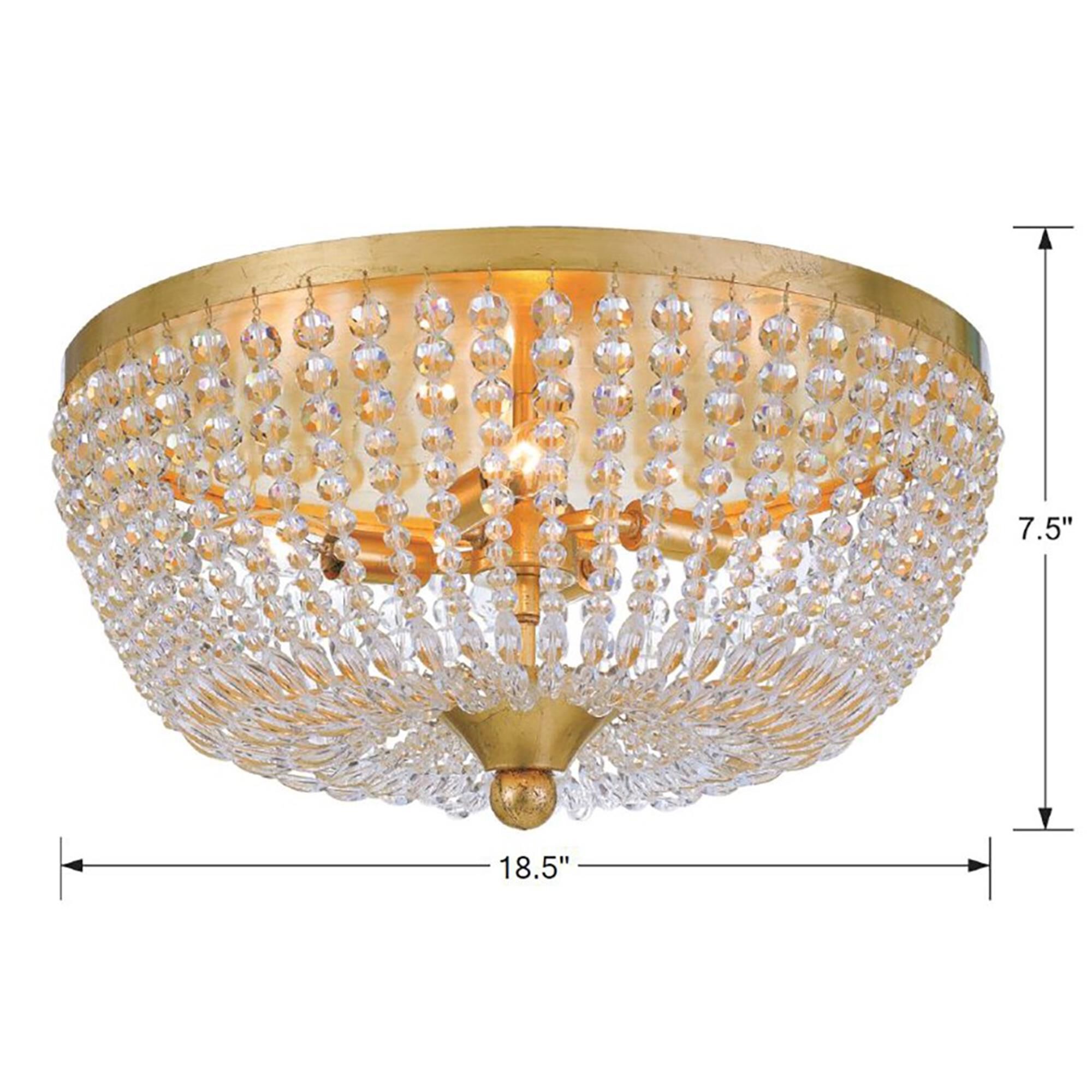 Shown in Antique Gold finish and Hand Cut Crystal Beads crystal