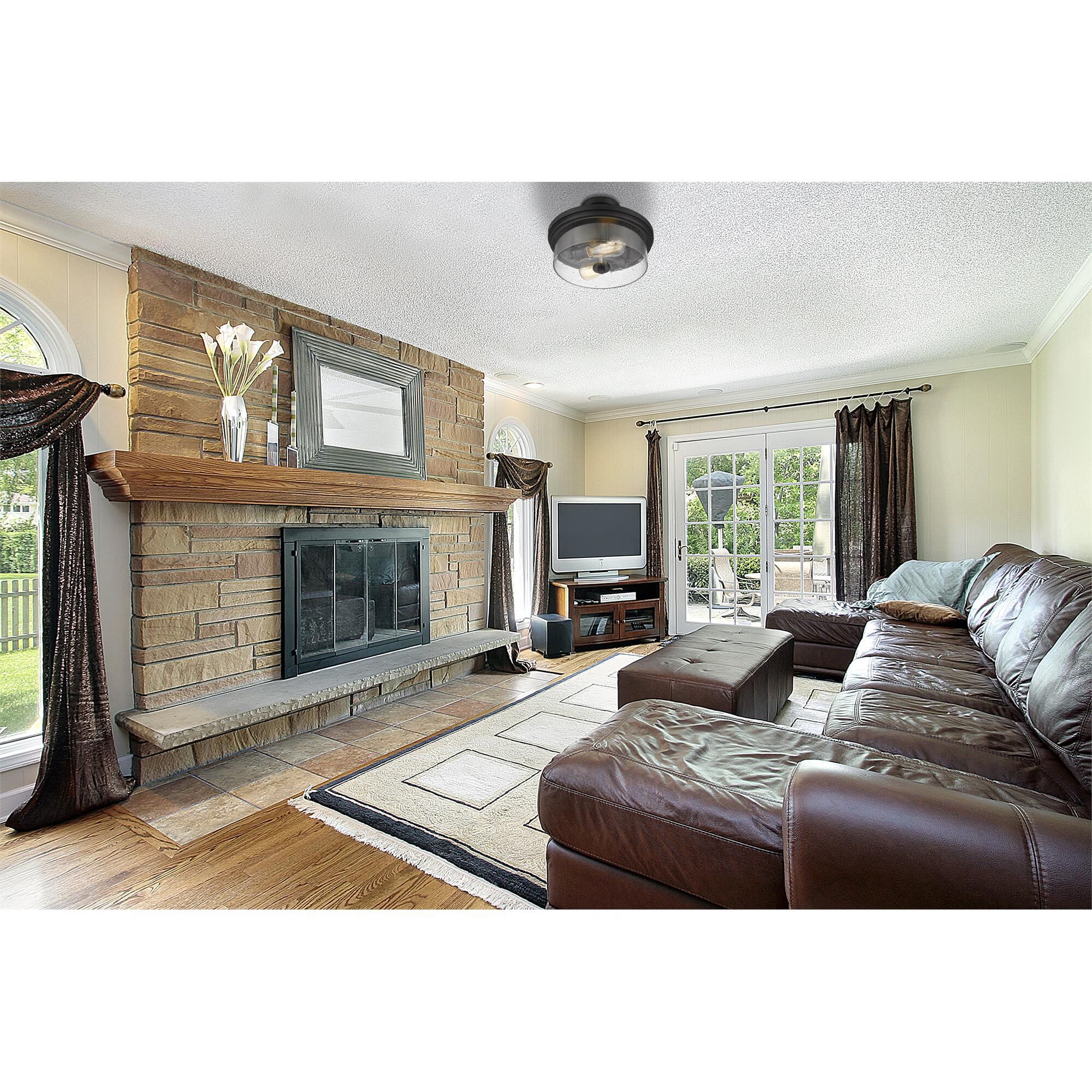 Shown in Matte Black finish and Glass shade