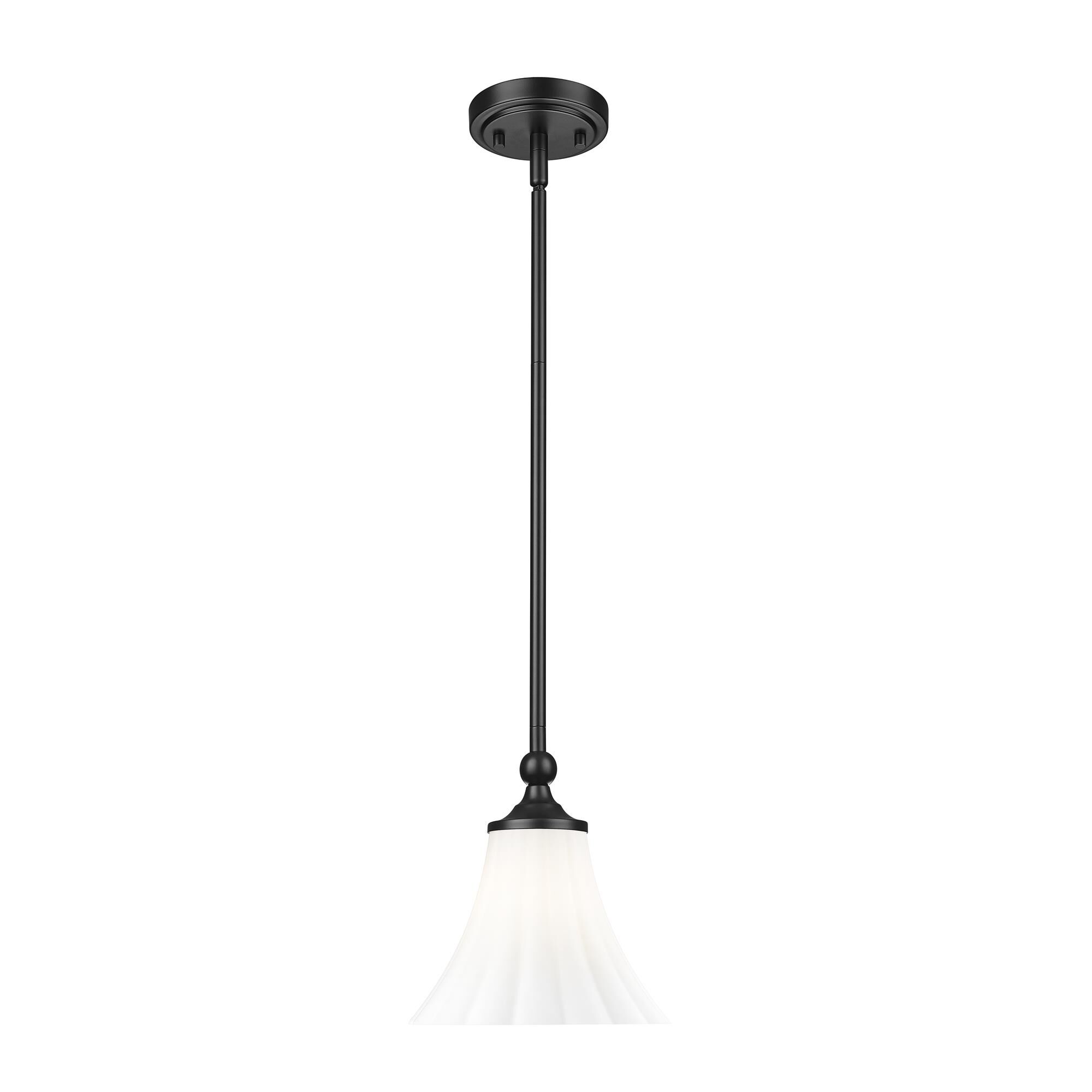 Shown in Matte Black finish and Opal Etched glass