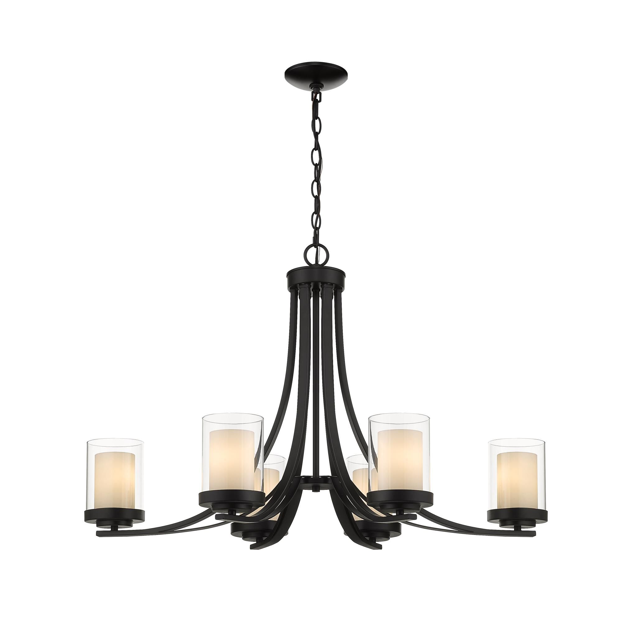 Shown in Matte Black finish and Glass shade