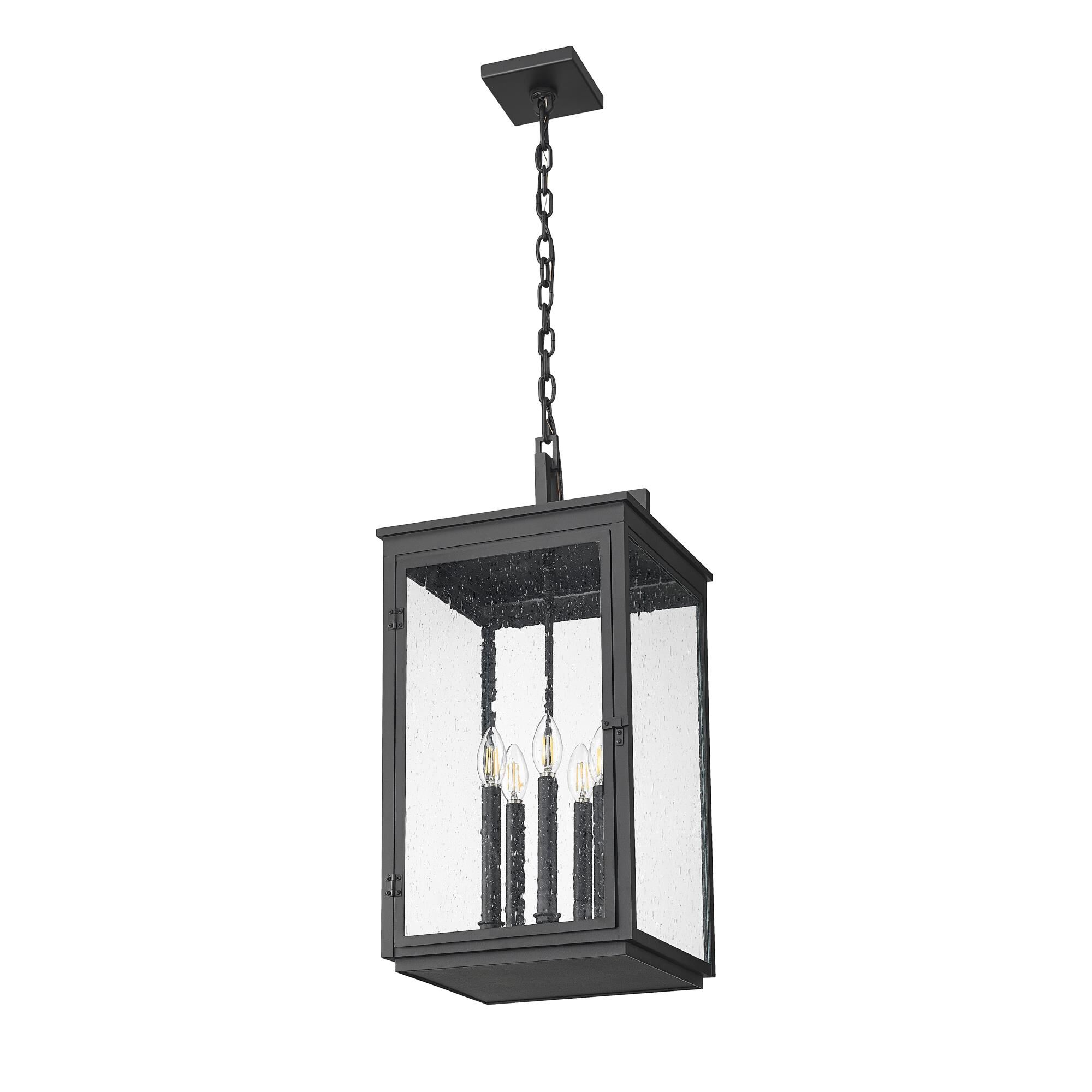 Shown in Sand Black finish and Clear Seedy glass and Clear Seedy shade