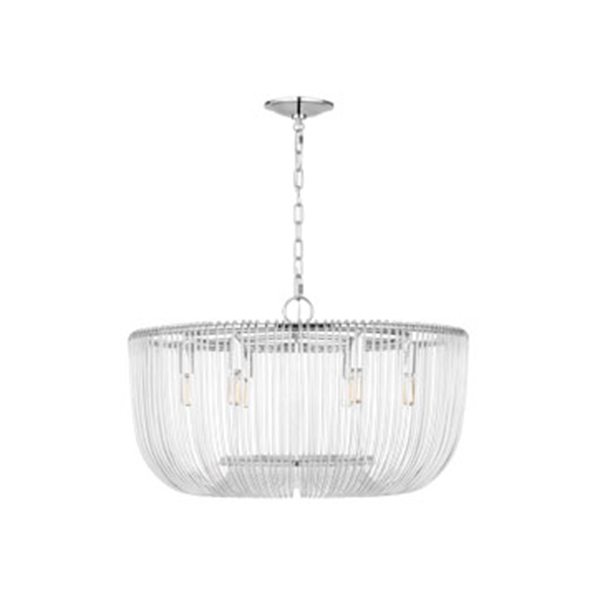 Shown in Polished Nickel finish and Clear glass