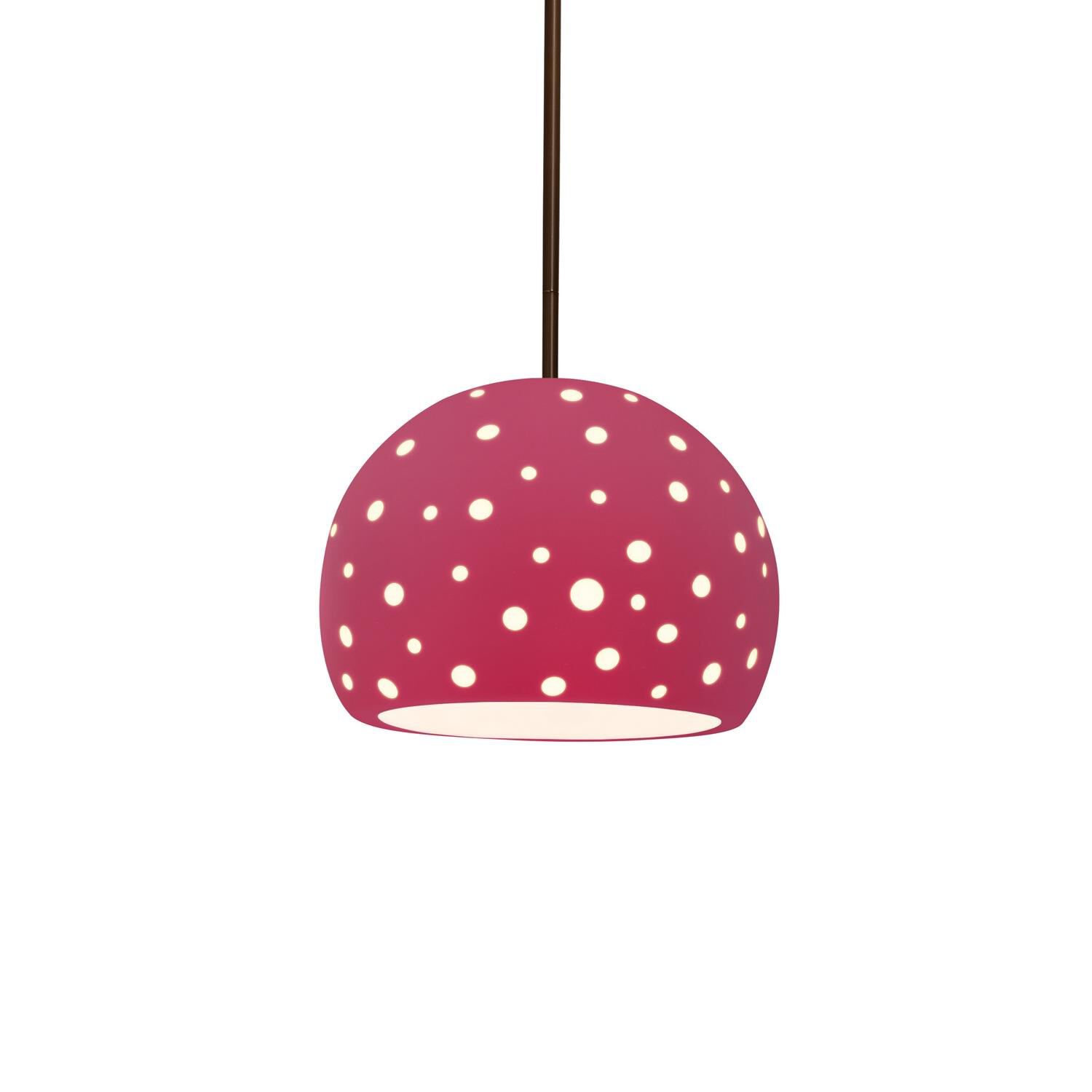 Shown in Dark Bronze finish and Cerise shade