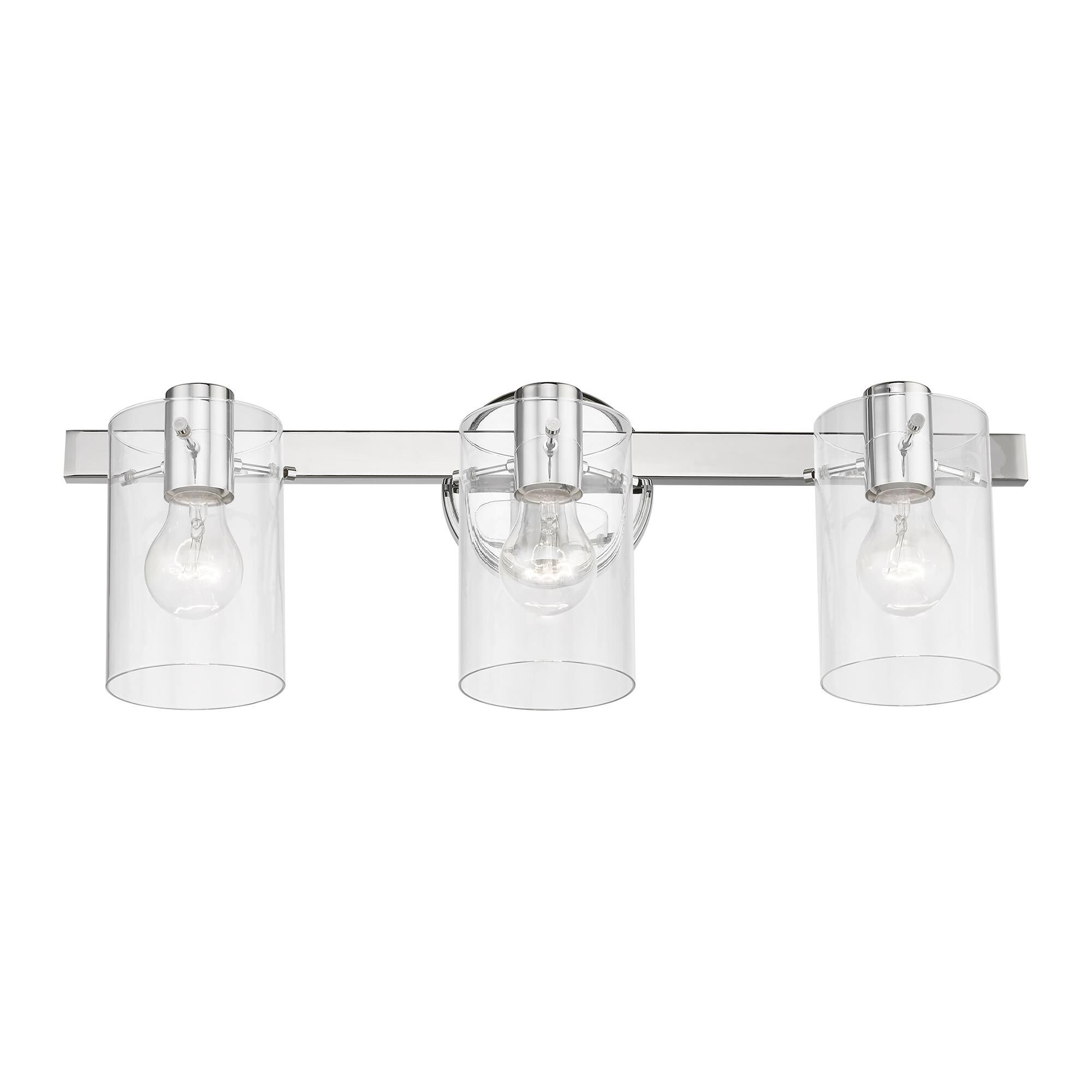 Shown in Polished Chrome finish and Clear glass