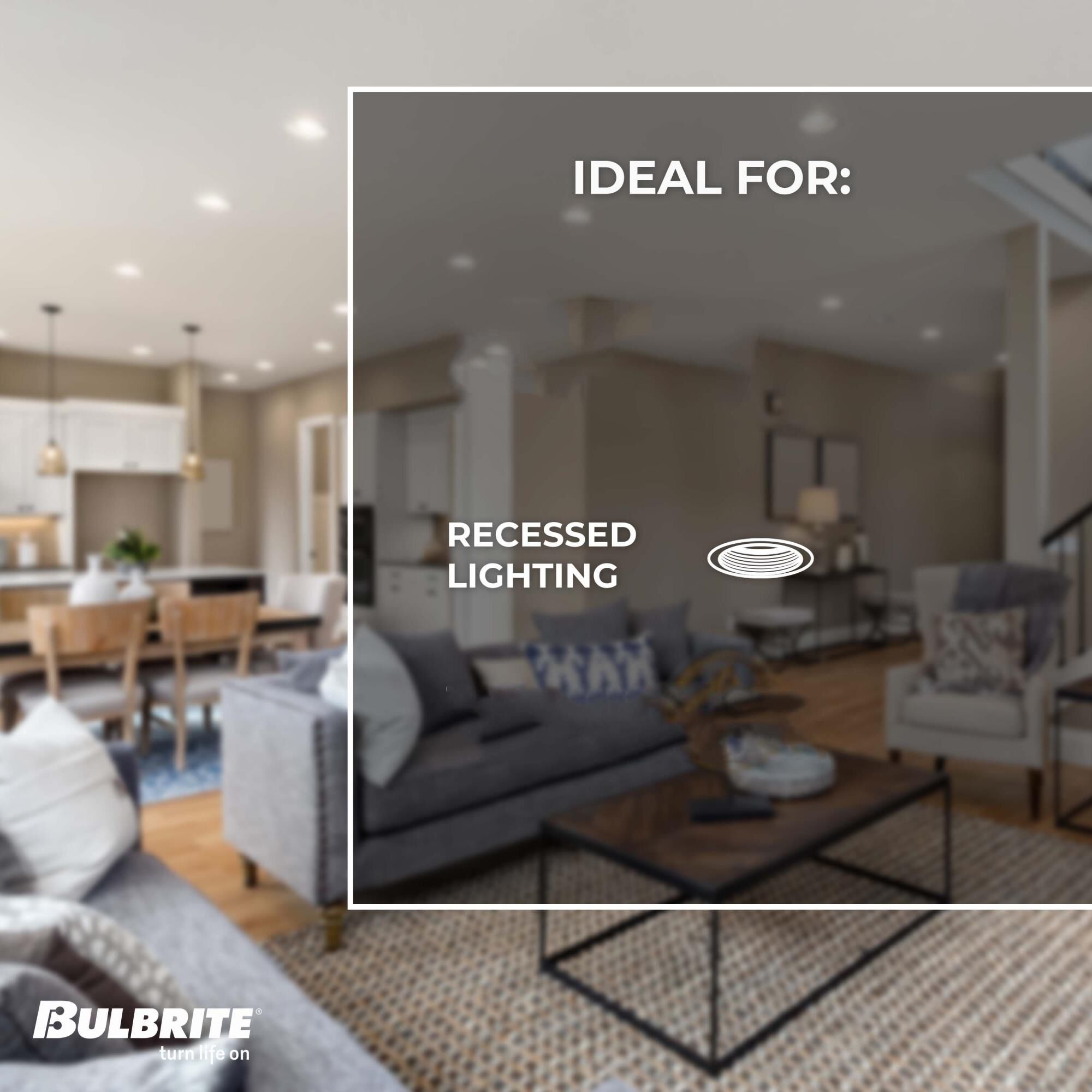 1 Inch LED 110 Degree Recessed Lighting Trim by Bulbrite