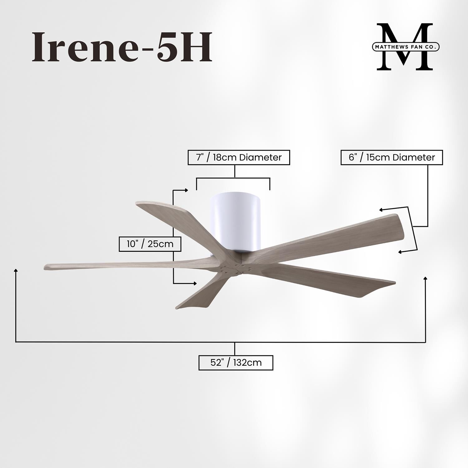 Irene 52 Inch Flush Mount Fan by Matthews Fan Company