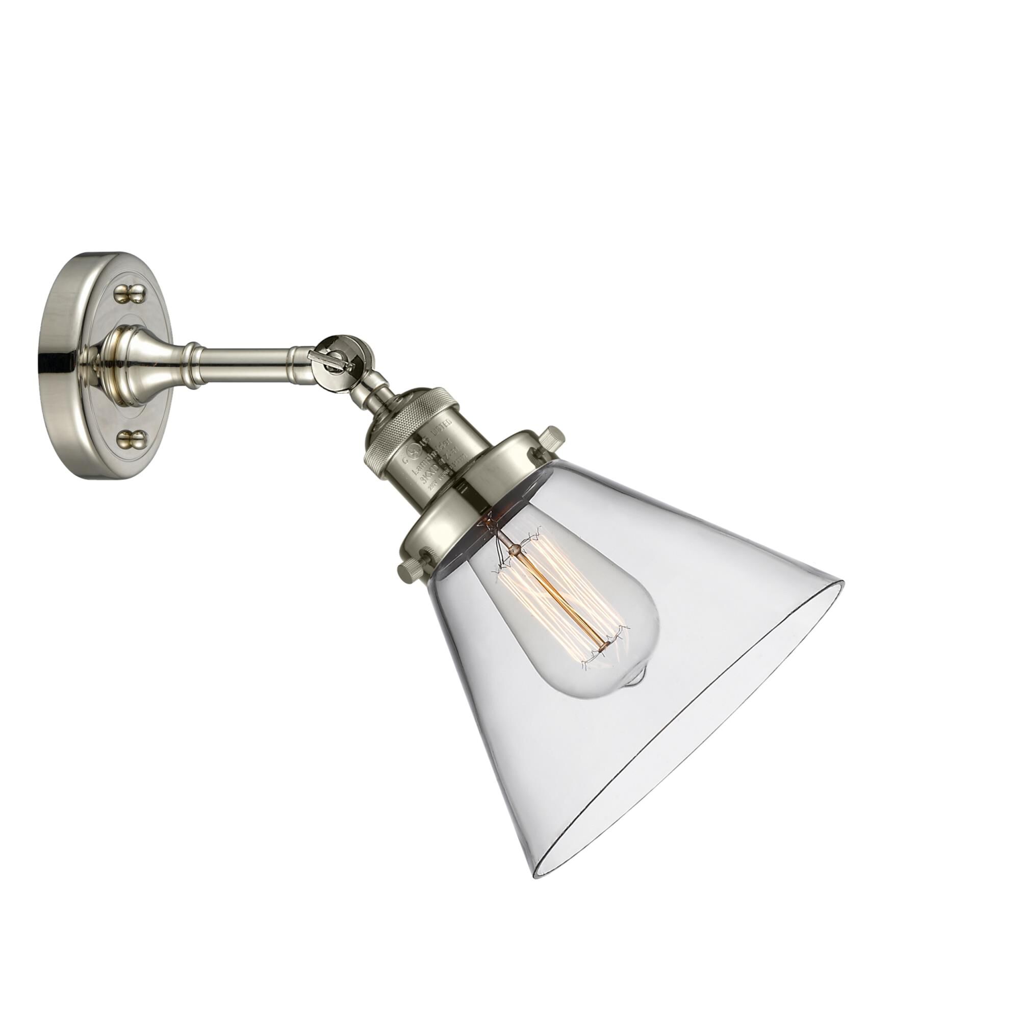 Shown in Polished Nickel finish and Clear glass and None accent