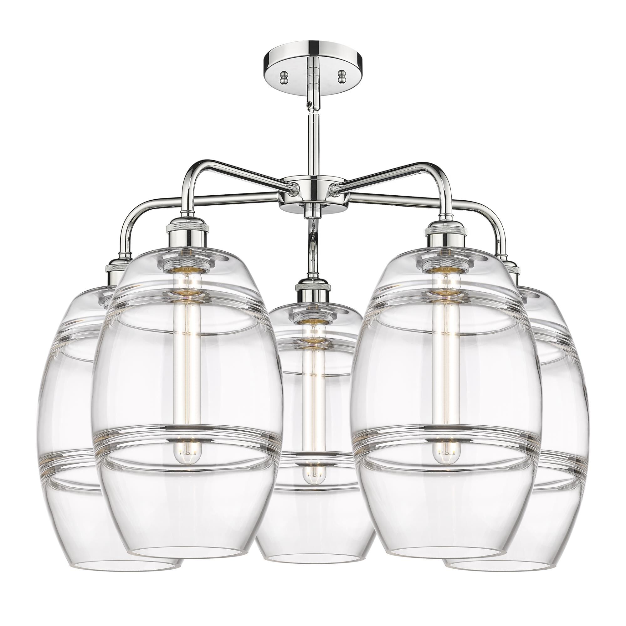 Shown in Polished Chrome finish and Clear glass