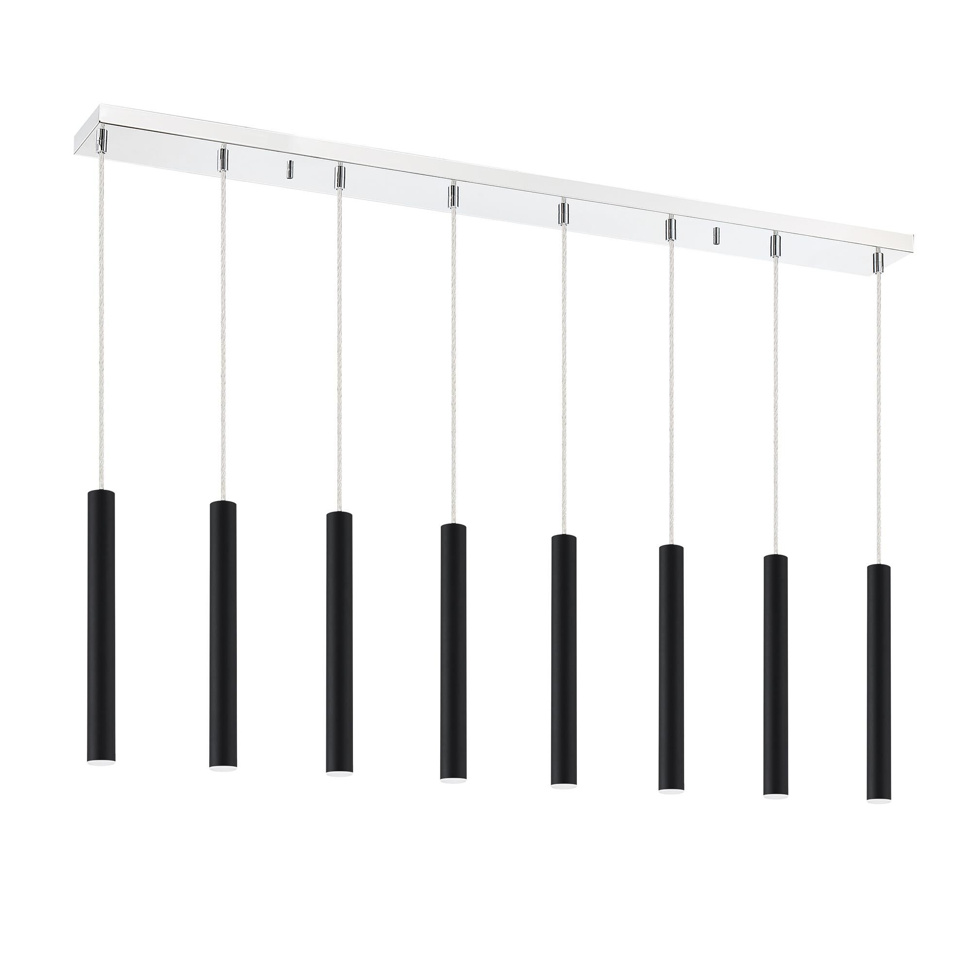 Shown in Chrome finish and Steel glass and Steel shade