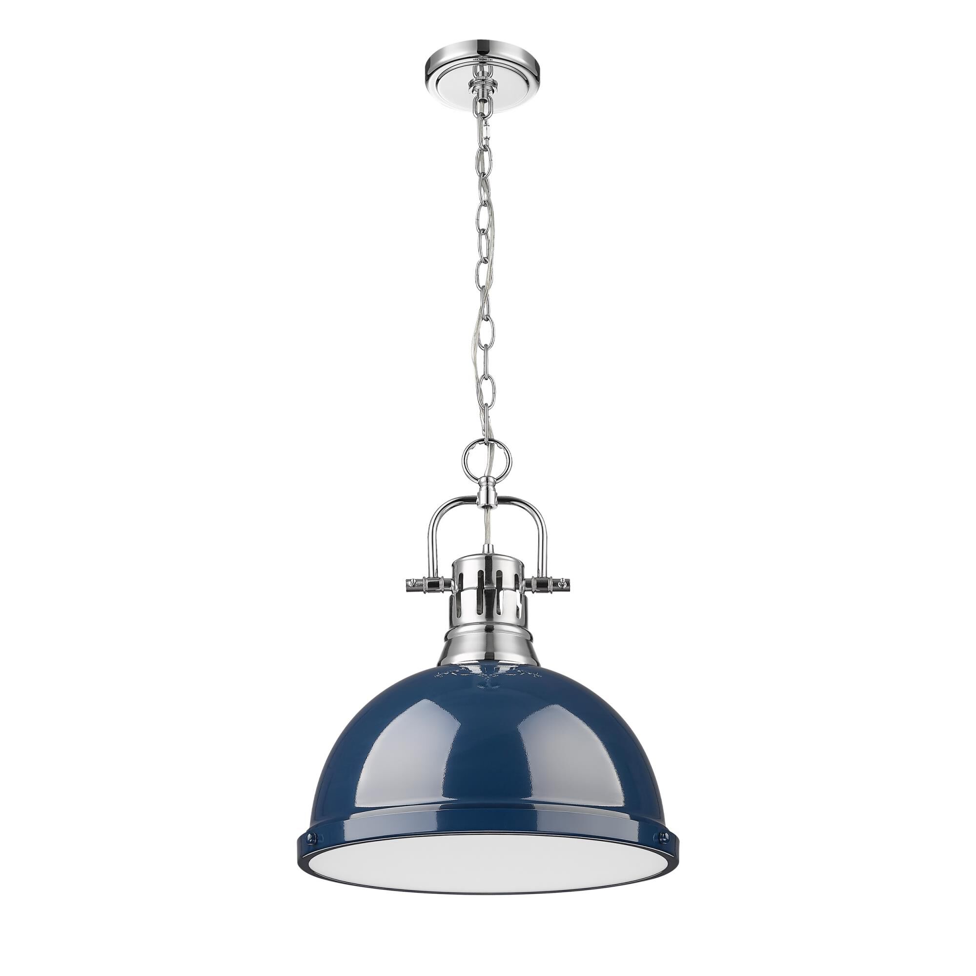 Shown in Chrome finish and Navy Blue shade