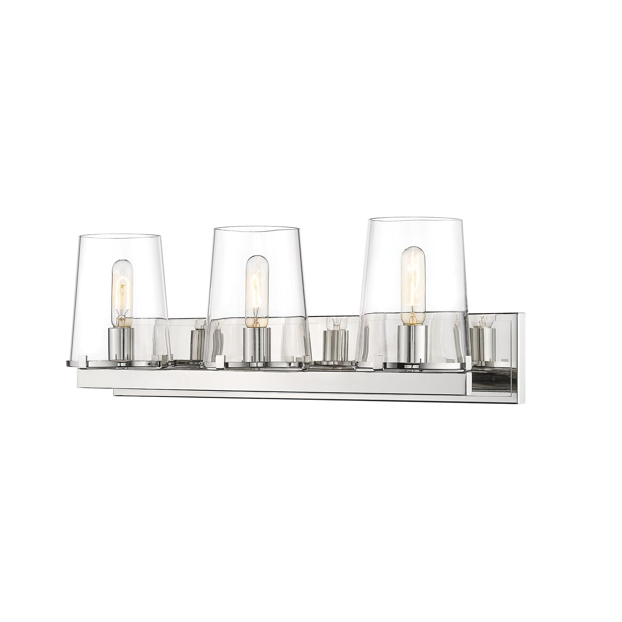 Shown in Polished Nickel finish and Glass shade