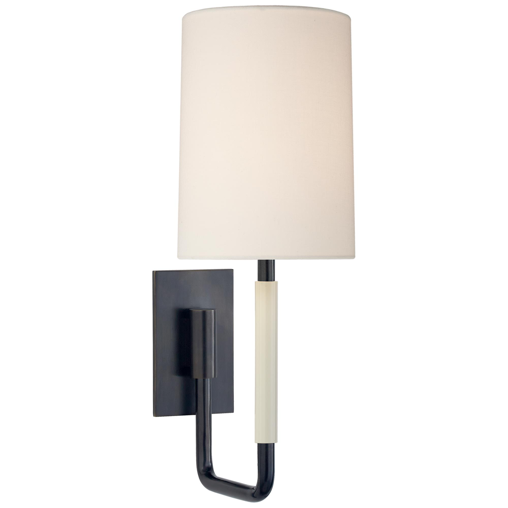 Shown in Bronze finish and Linen shade