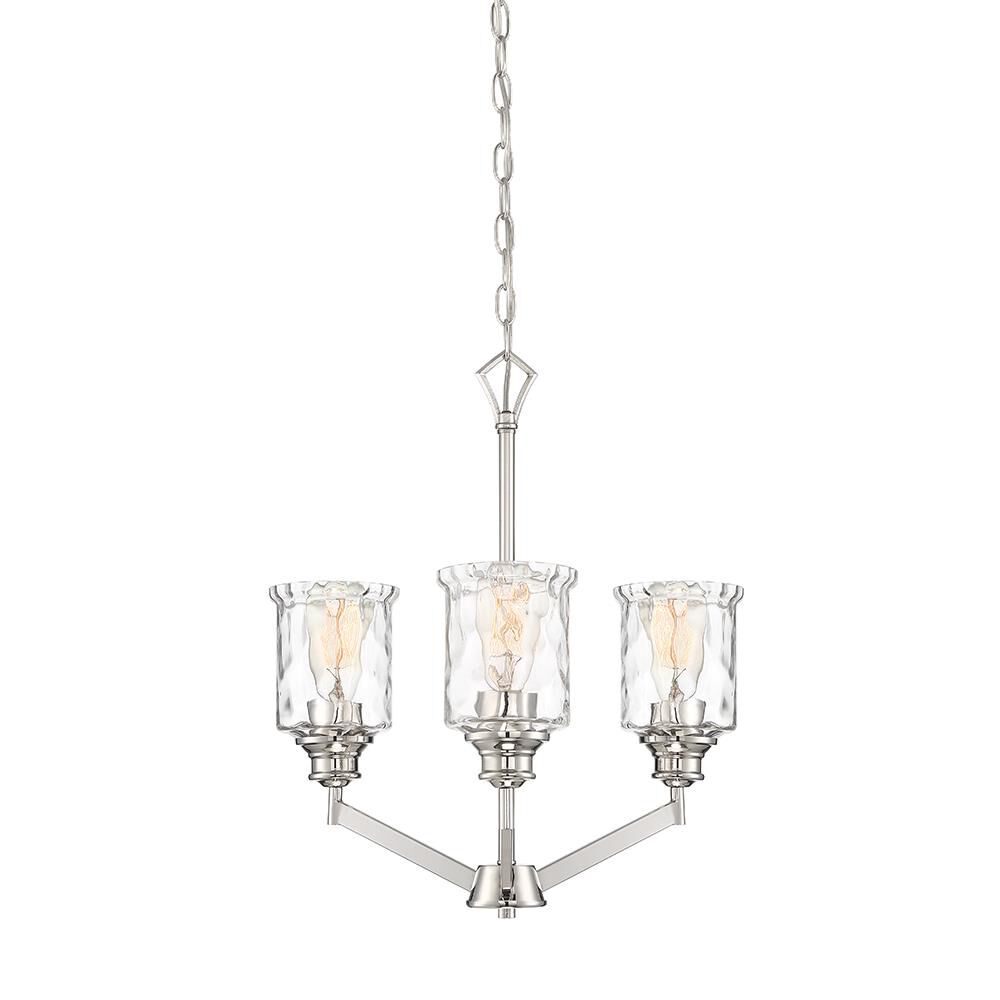 Shown in Polished Nickel finish and Clear Hammered glass and Clear Hammered  Glass shade
