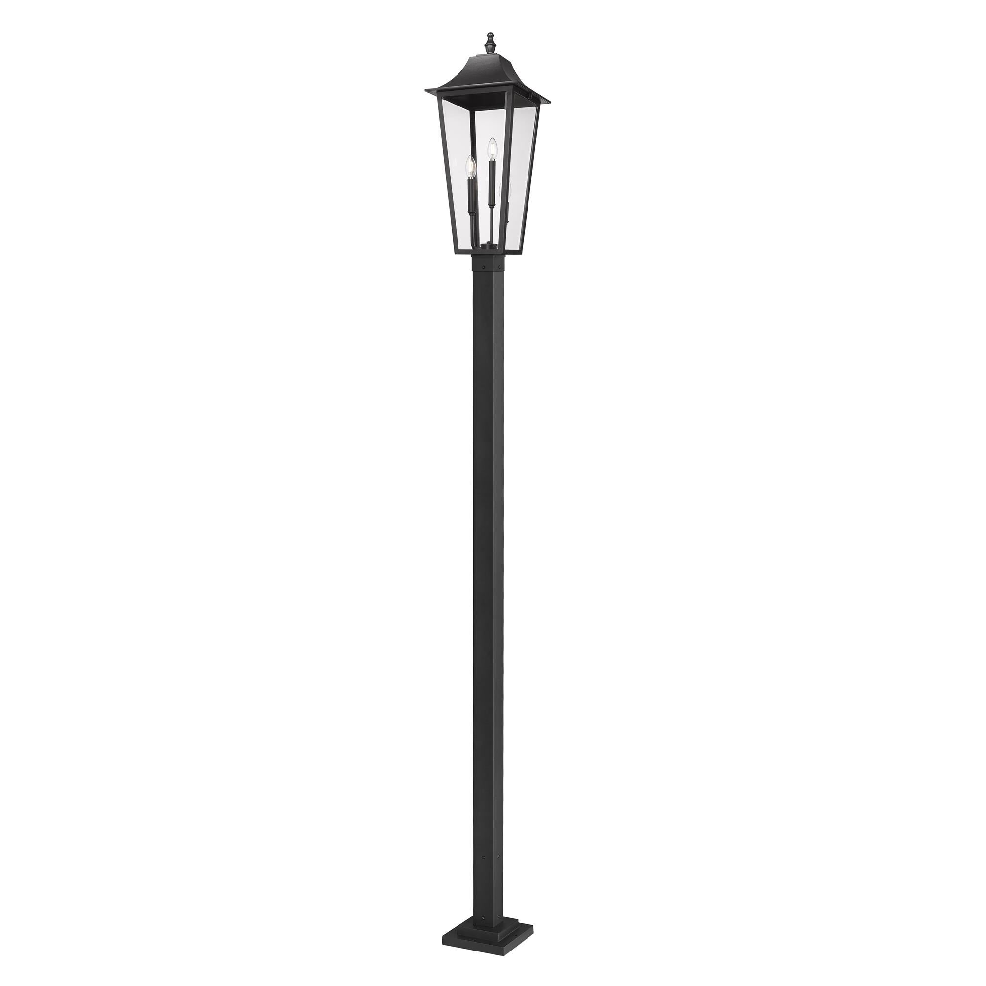 Shown in Black finish and Clear Beveled glass and Clear Beveled shade
