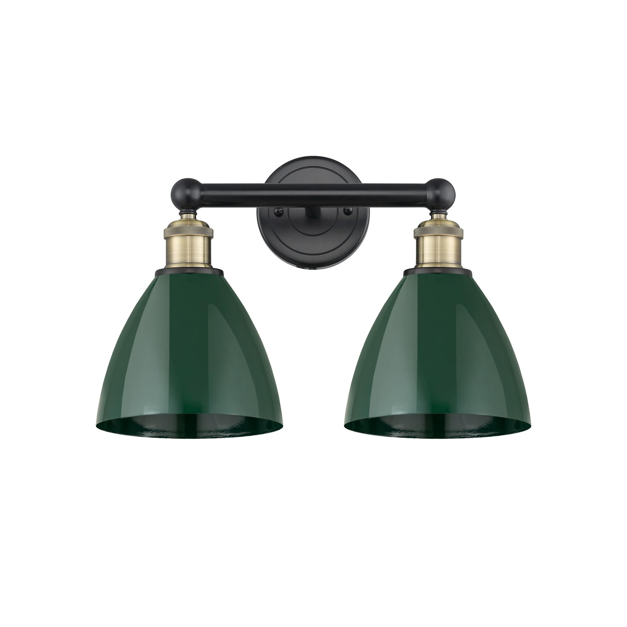 Shown in Black Antique Brass finish and Green shade