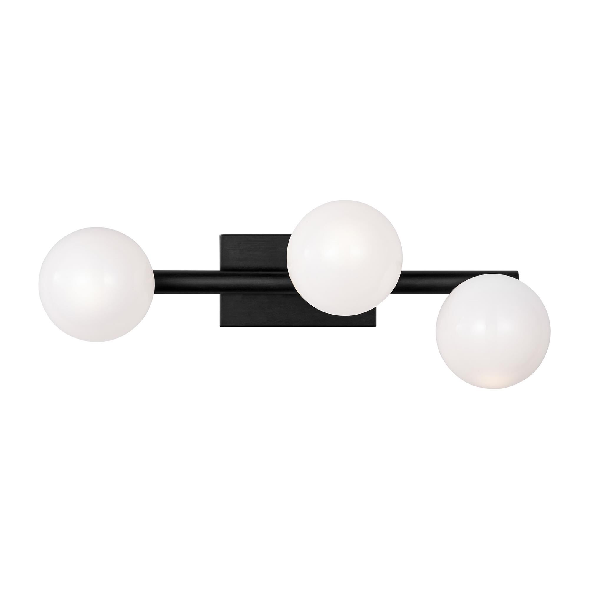 Shown in Aged Iron finish and Milk glass