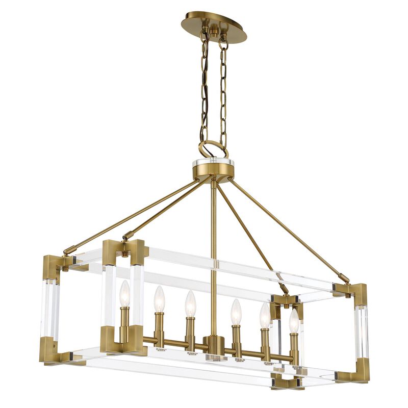 Prima Vista Small Linear Chandelier by Metropolitan Lighting