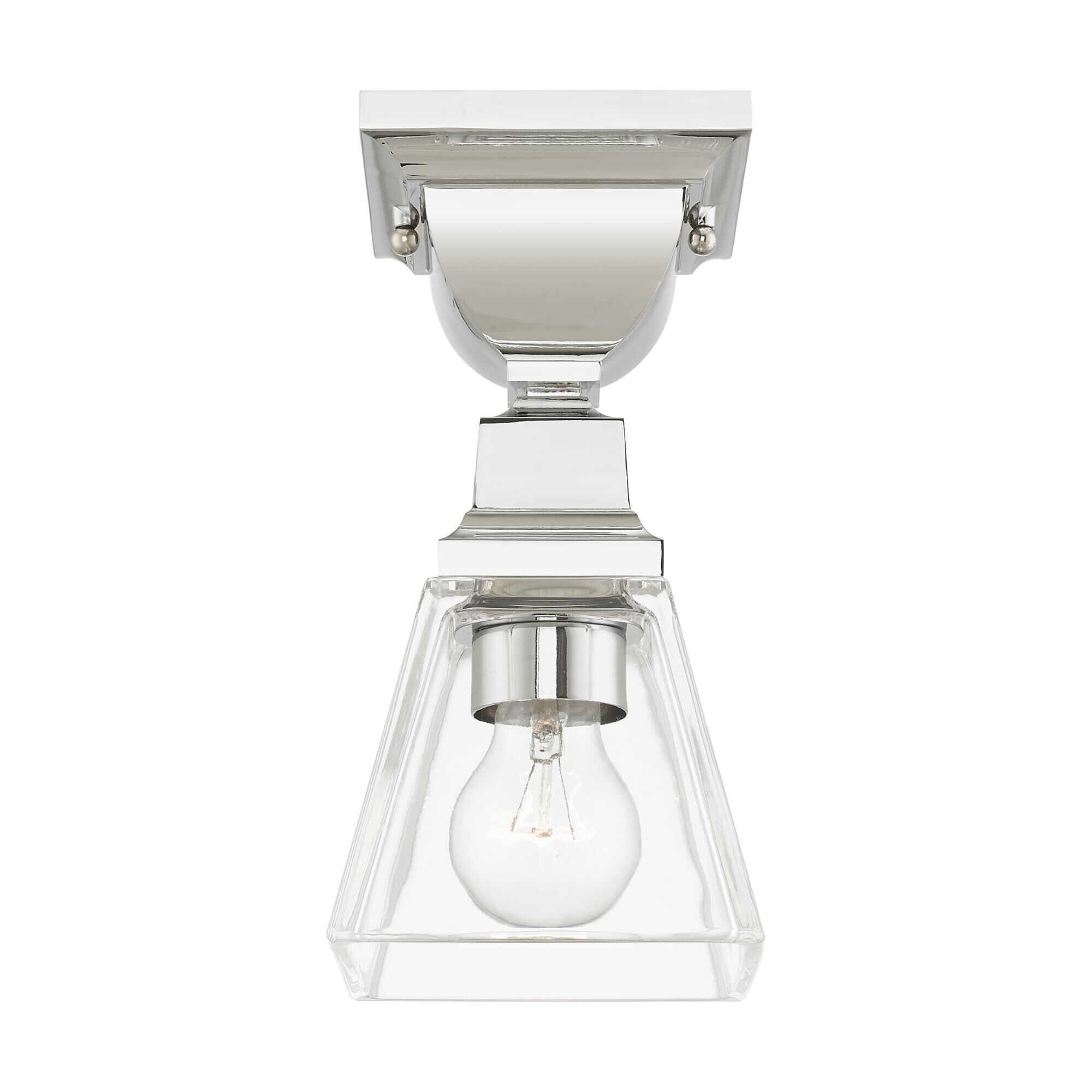 Shown in Polished Chrome finish and Clear glass and Clear Glass shade