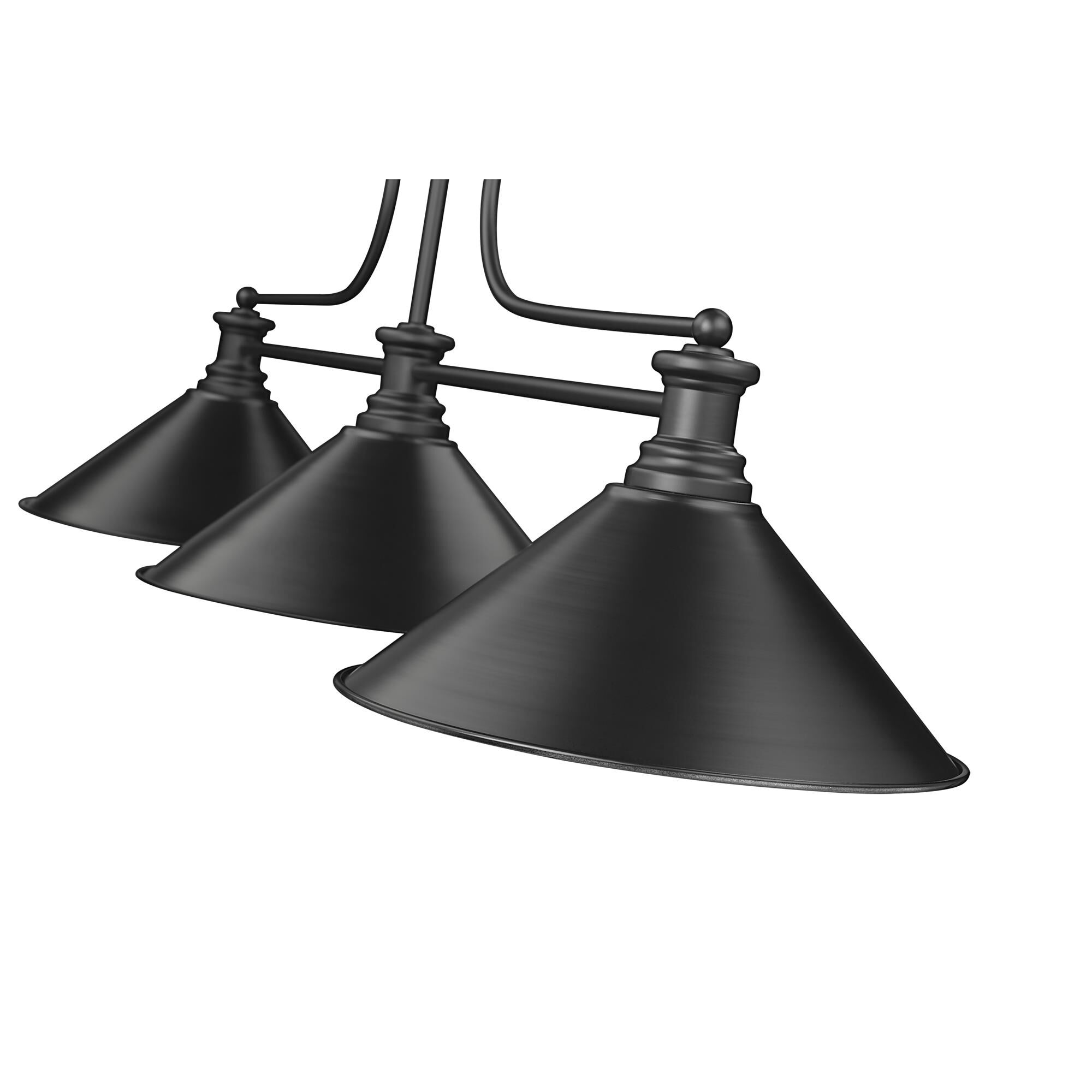 Shown in Matte Black finish and Matte Black shade