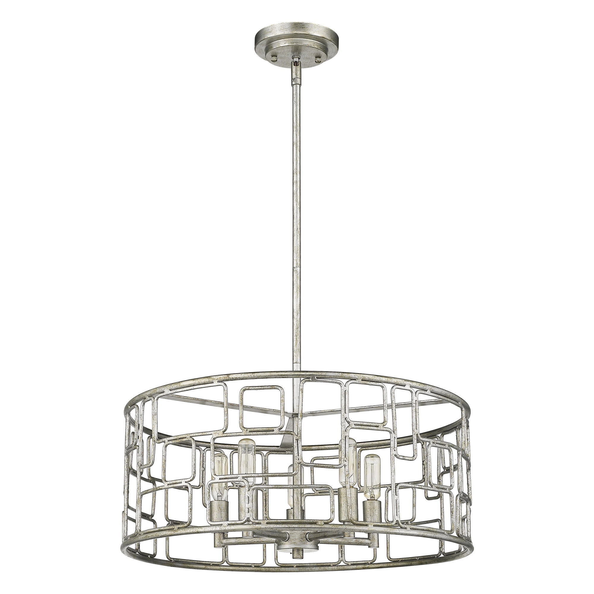 Shown in Antique Silver finish and -- glass and -- shade