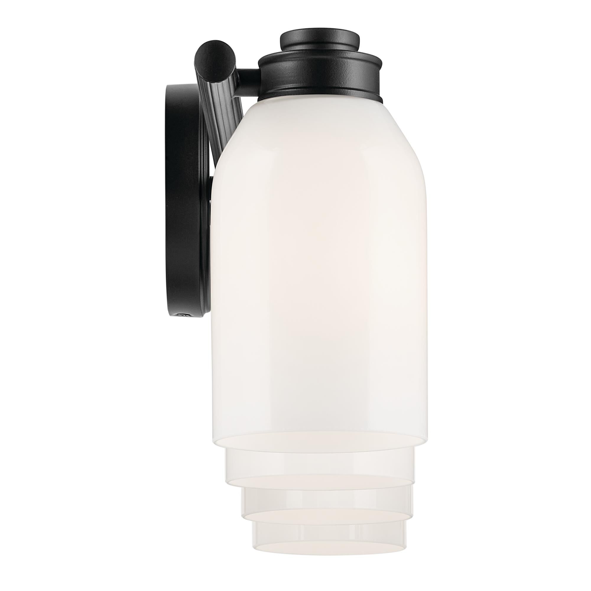 Shown in Black finish and Opal glass