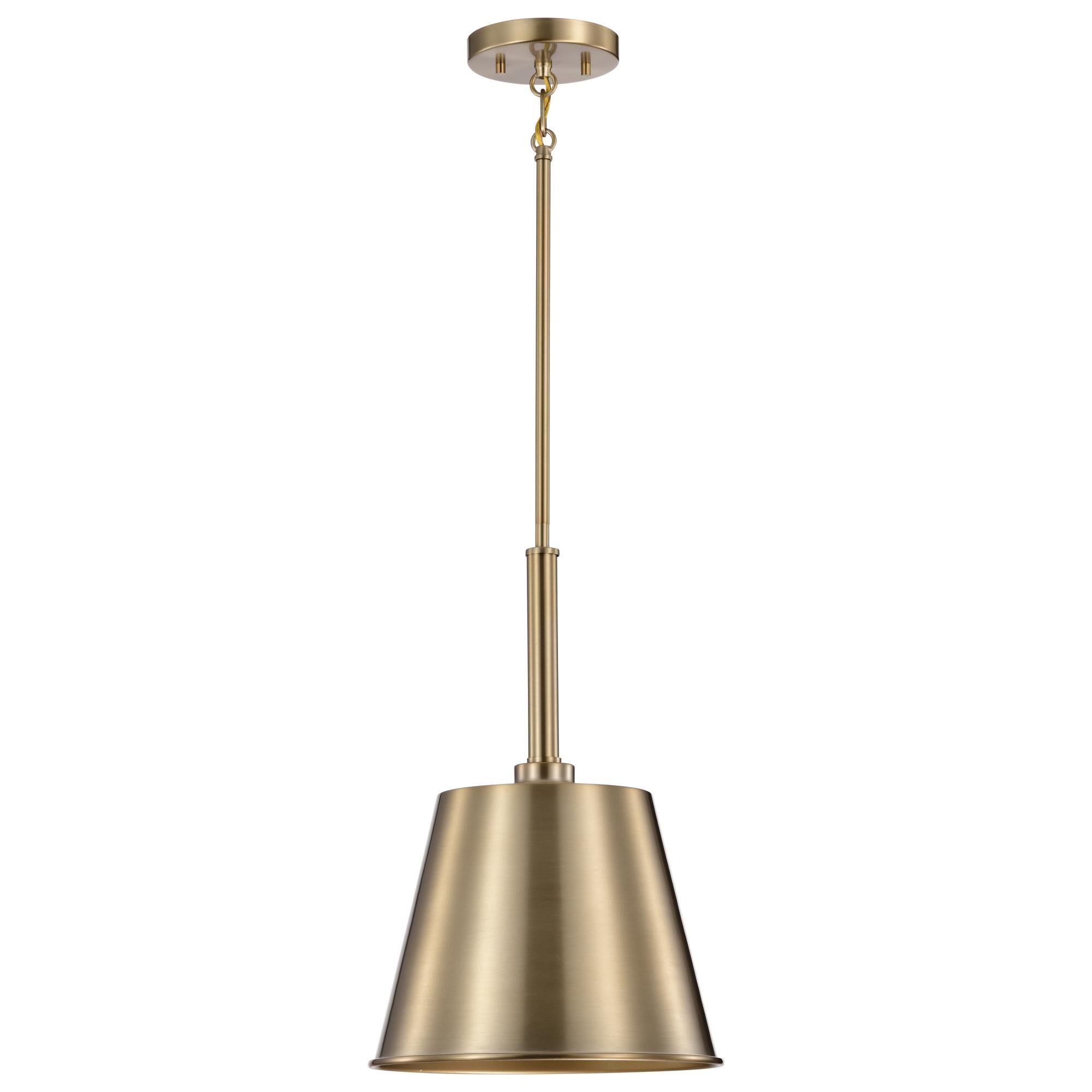 Shown in Burnished Brass and Gold finish and Burnished Brass shade