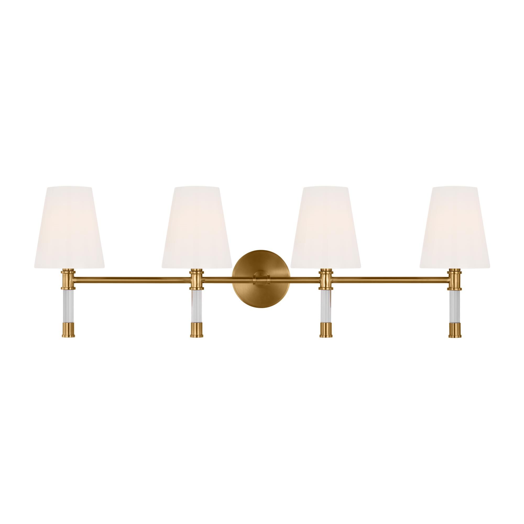 Shown in Burnished Brass finish and Milk Glass s shade