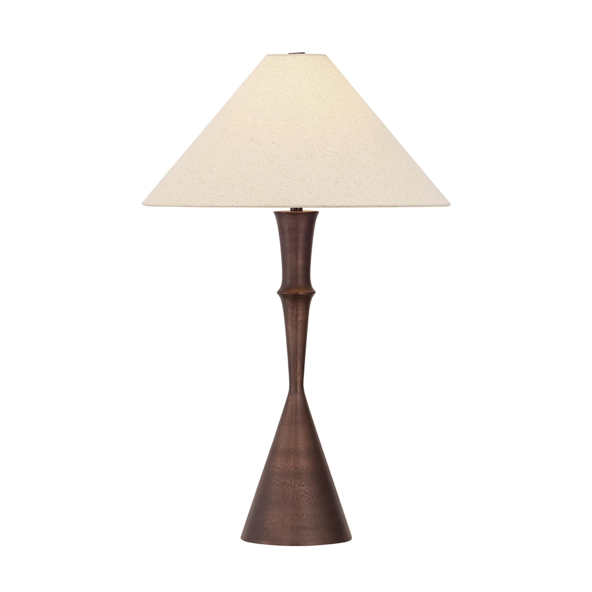 Shown in Bronze finish and Textured Cream shade