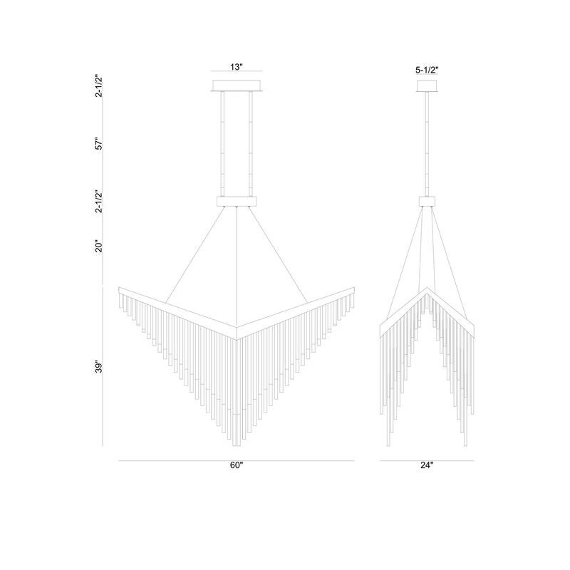 Vivien Large Linear Chandelier by Eurofase Lighting