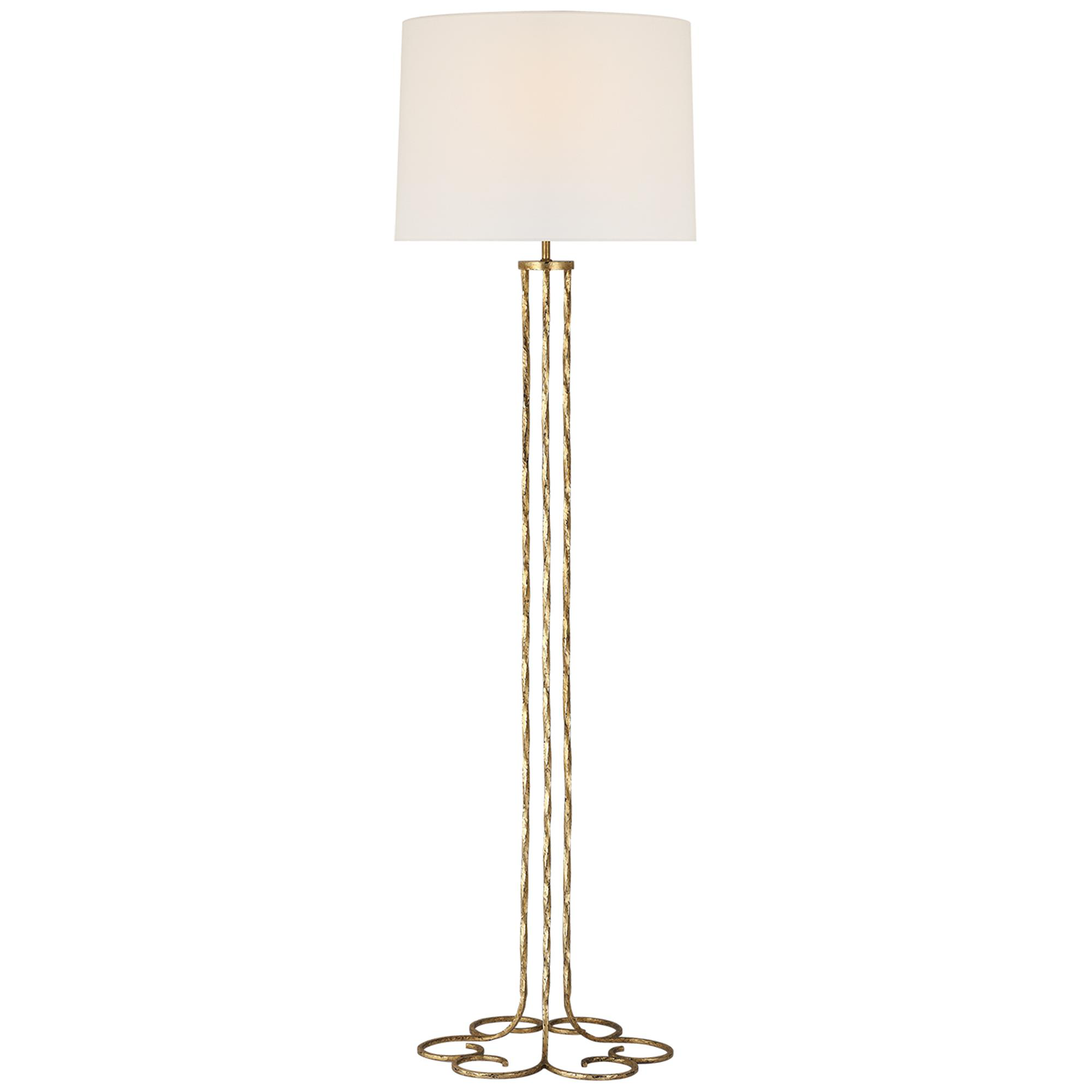 Shown in Gilded Iron finish and Linen shade