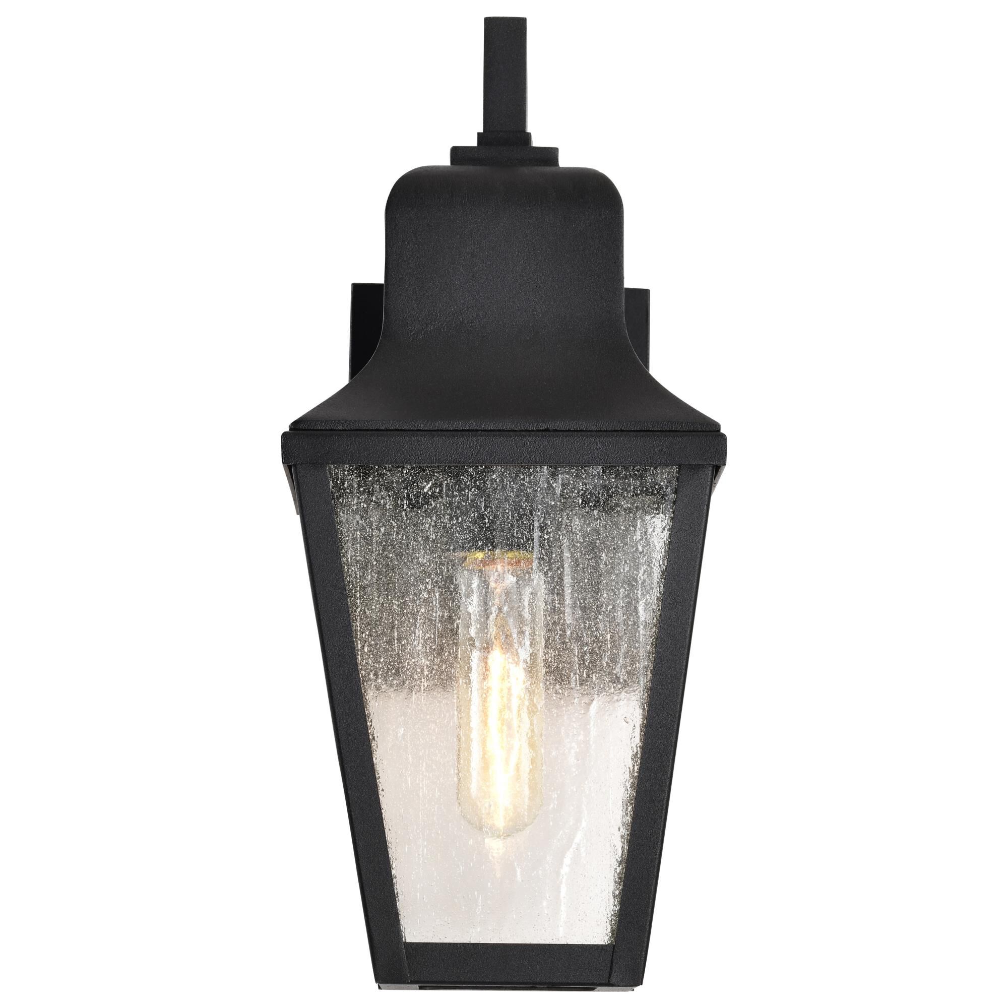 Shown in Matte Black finish and Clear Seeded glass