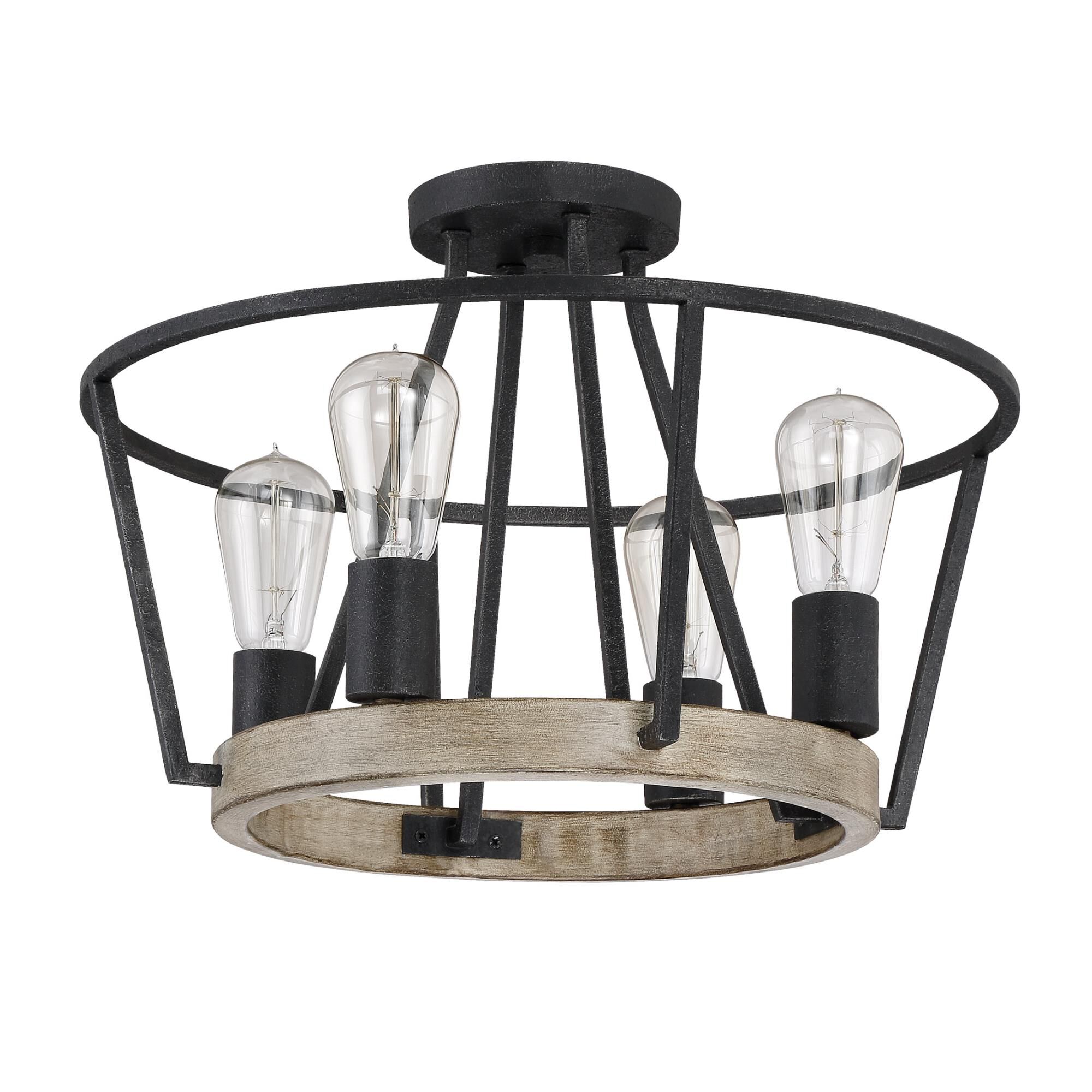 Brockton 17 Inch 4 Light Semi Flush Mount by Quoizel
